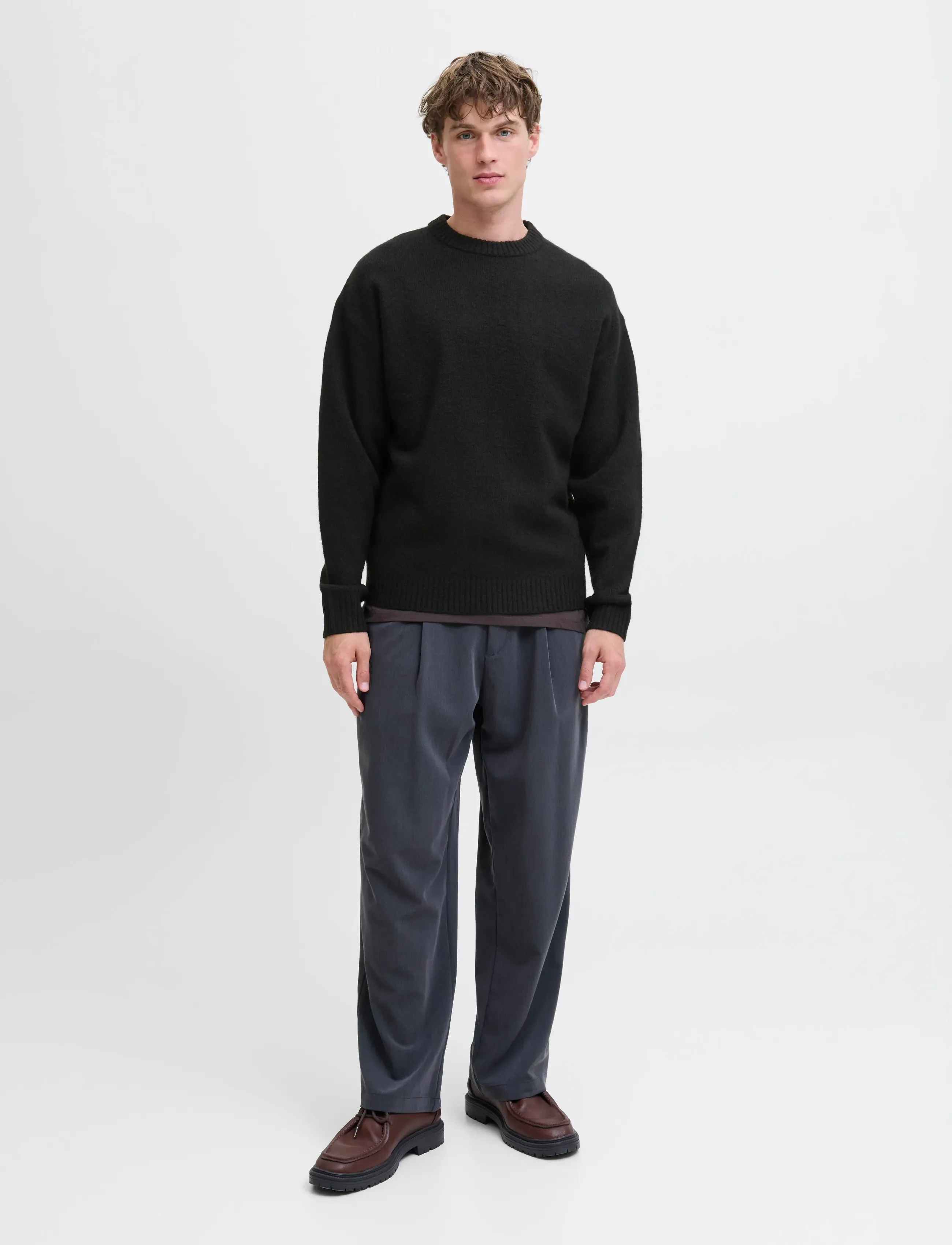 Jack & Jones - JJESOHO OLLIE KNIT CREW NECK SN - rund hals - black - 3