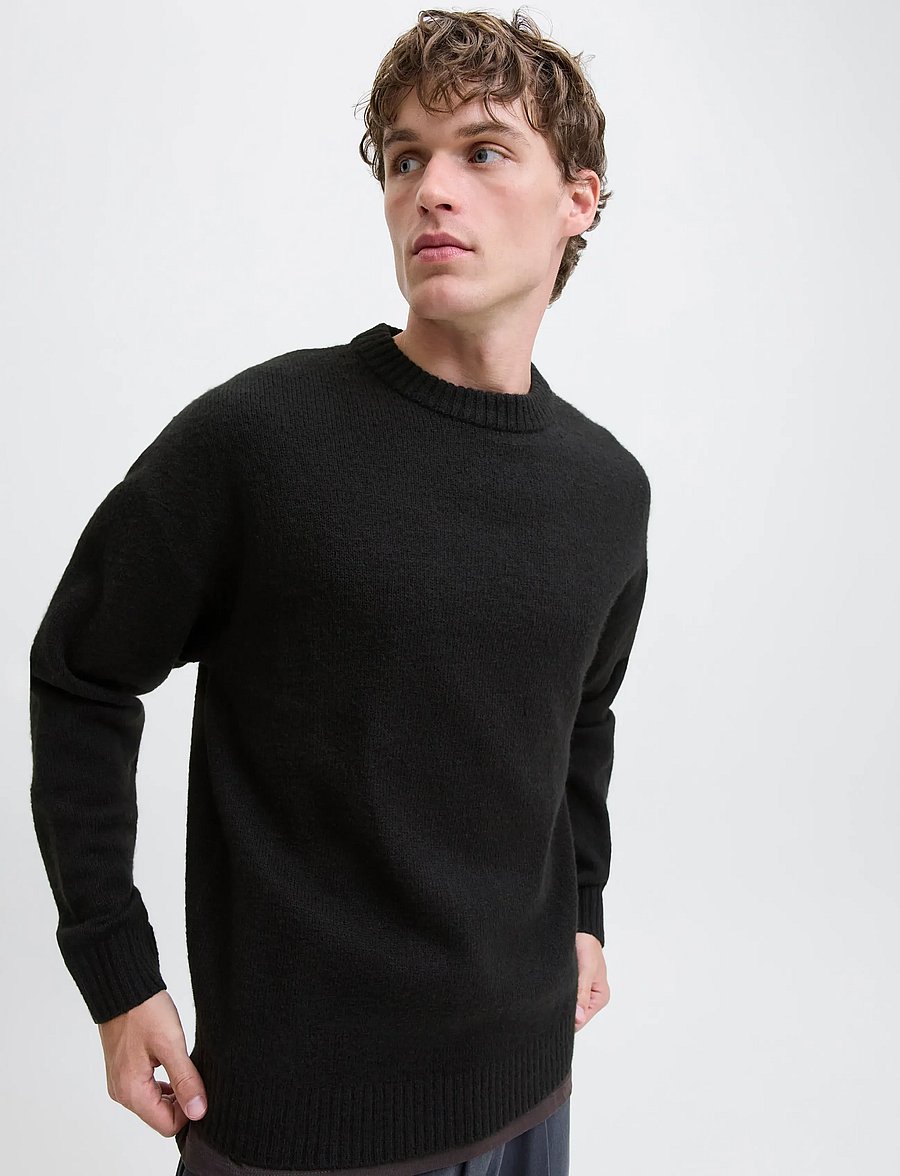 Jack & Jones - JJESOHO OLLIE KNIT CREW NECK SN - rund hals - black - 5