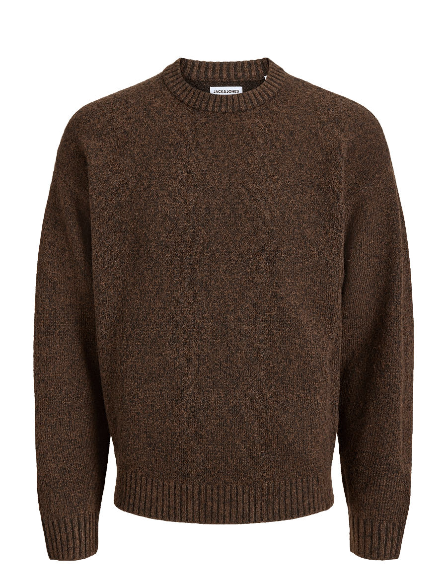 Jack & Jones - JJESOHO OLLIE KNIT CREW NECK SN - rundhalsad - cocoa - 0