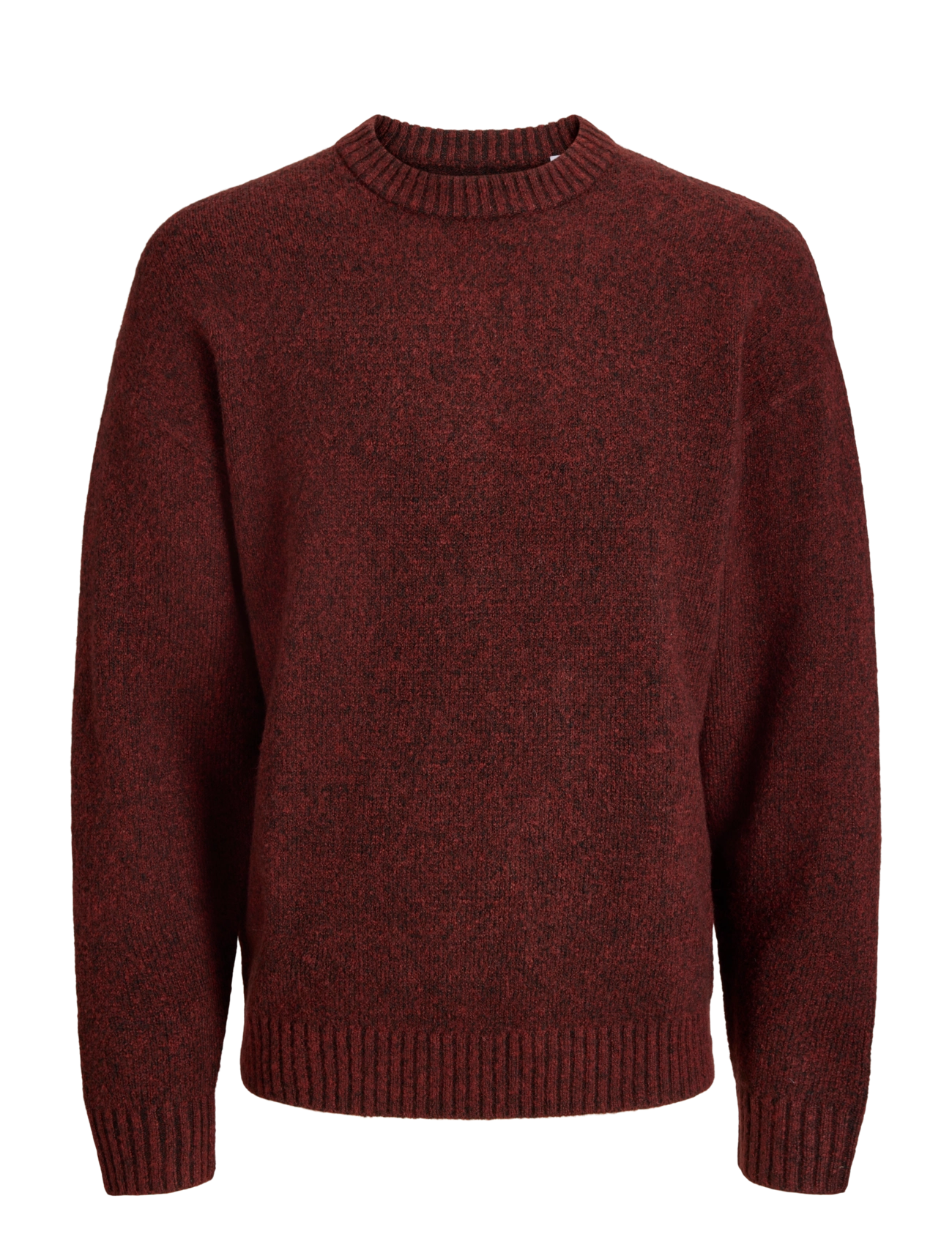 Jack & Jones JJESOHO OLLIE KNIT CREW NECK SN - Rundhals - FIRED BRICK / burgundy