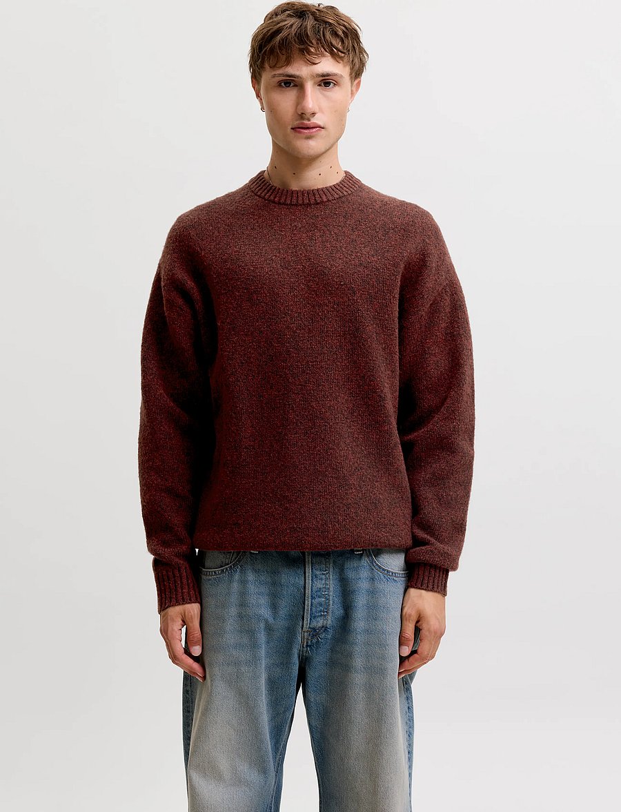 Jack & Jones - JJESOHO OLLIE KNIT CREW NECK SN - rundhalsad - fired brick - 0