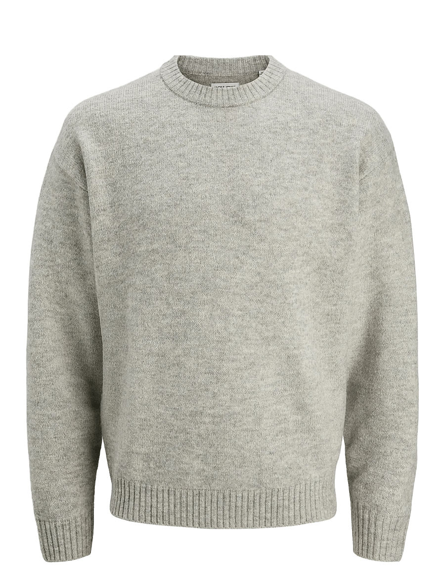 Jack & Jones - JJESOHO OLLIE KNIT CREW NECK SN - rund hals - light grey melange - 1