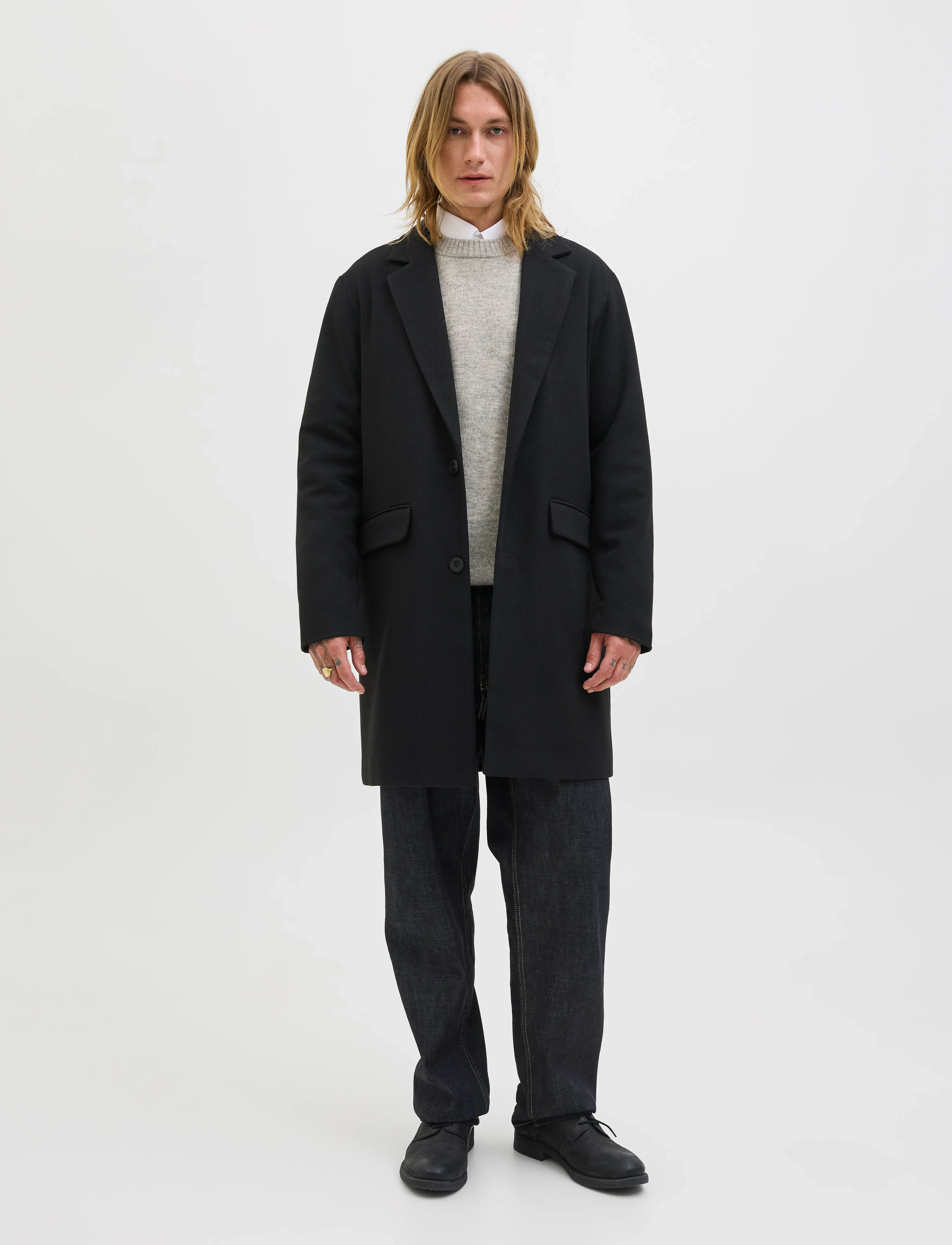 Jack & Jones - JJESOHO OLLIE KNIT CREW NECK SN - rund hals - light grey melange - 4