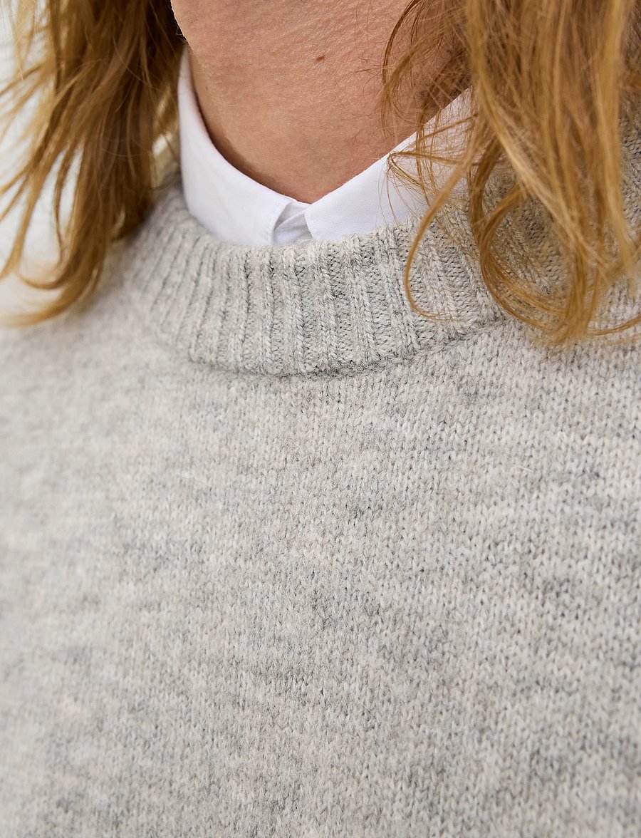 Jack & Jones - JJESOHO OLLIE KNIT CREW NECK SN - rund hals - light grey melange - 5