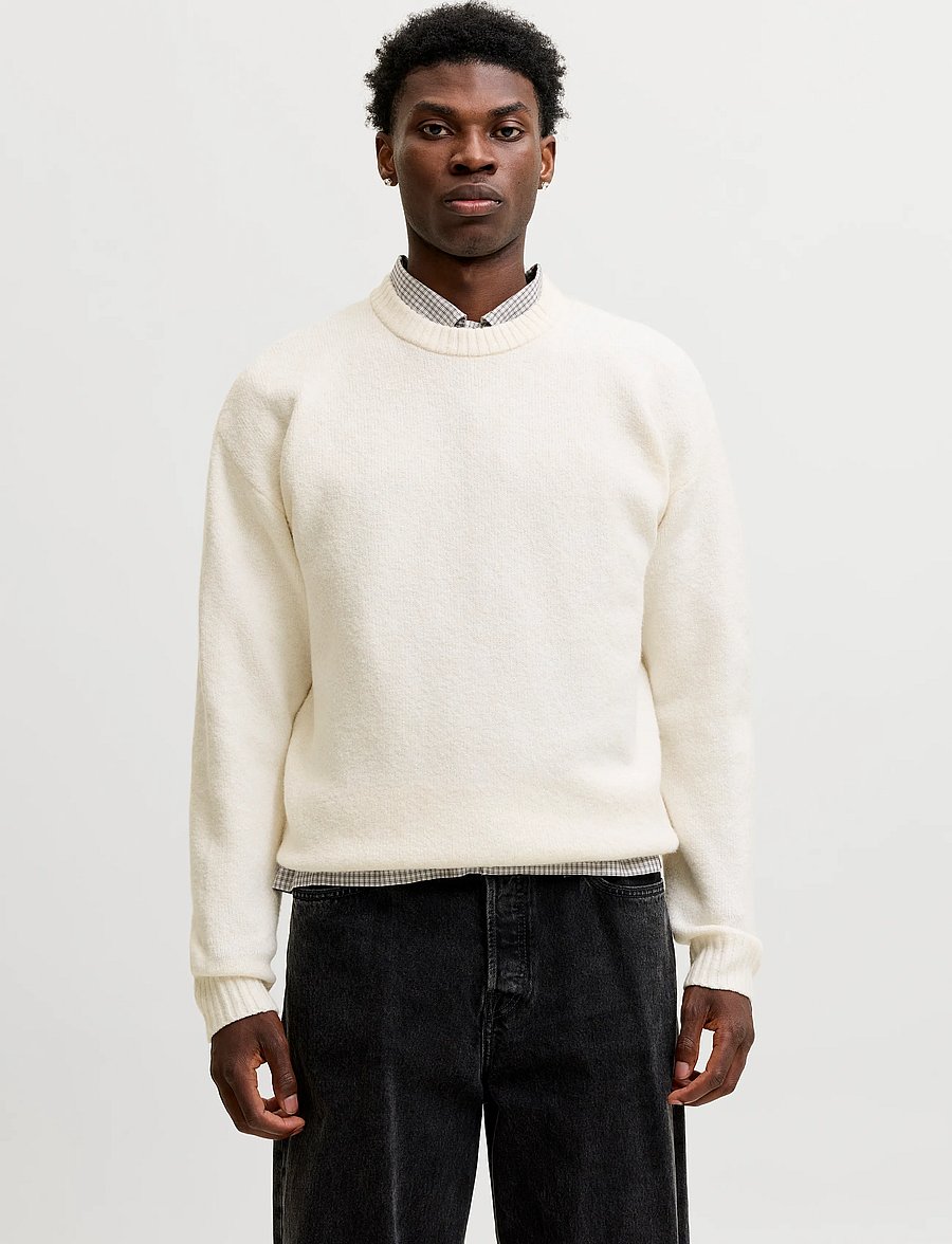 Jack & Jones - JJESOHO OLLIE KNIT CREW NECK SN - rundhalsad - moonbeam - 0