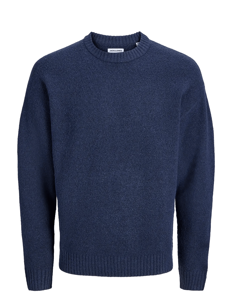Jack & Jones - JJESOHO OLLIE KNIT CREW NECK SN - rundhalsad - navy blazer - 0