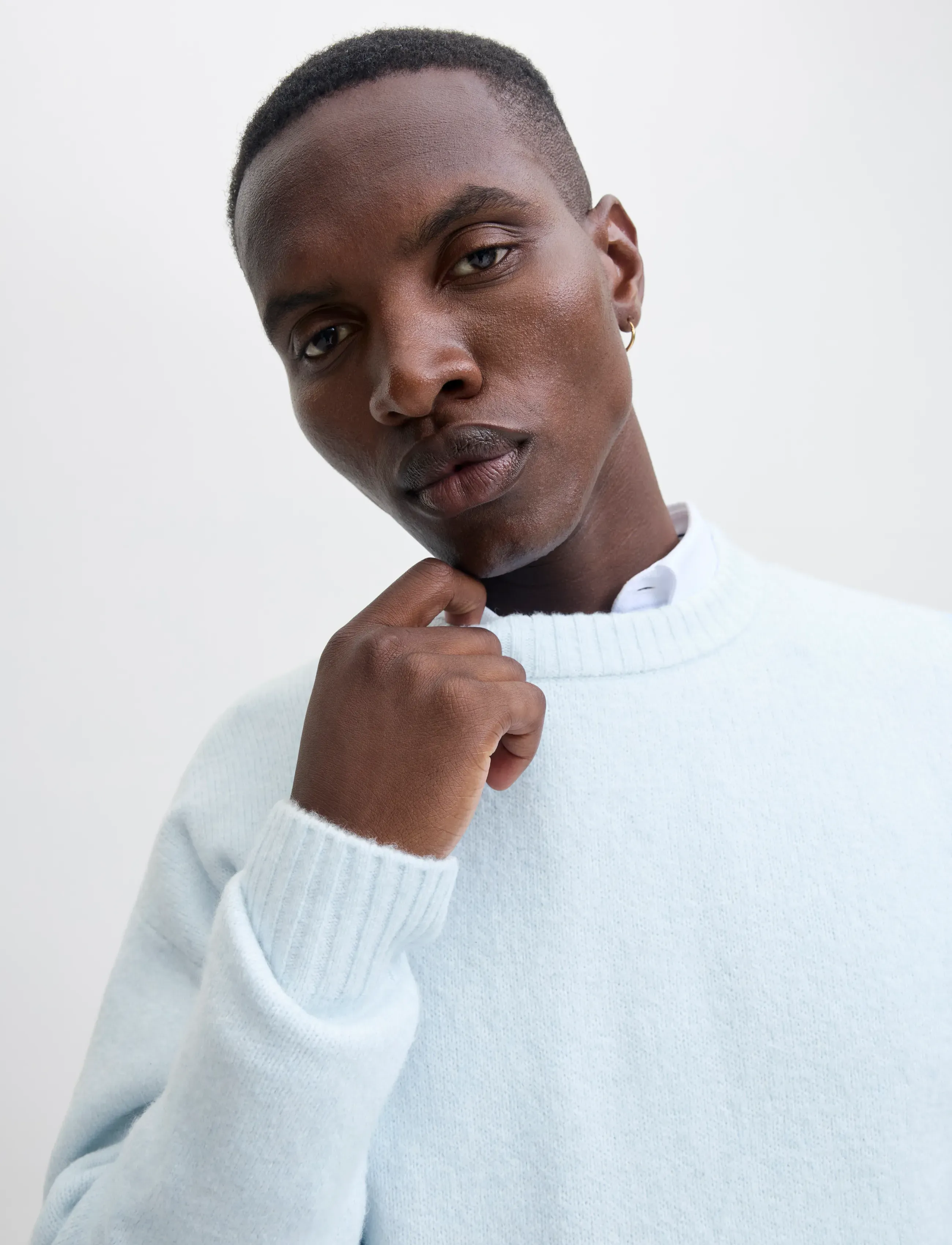 Jack & Jones JJESOHO OLLIE KNIT CREW NECK SN - Strik - SKYWAY / blue