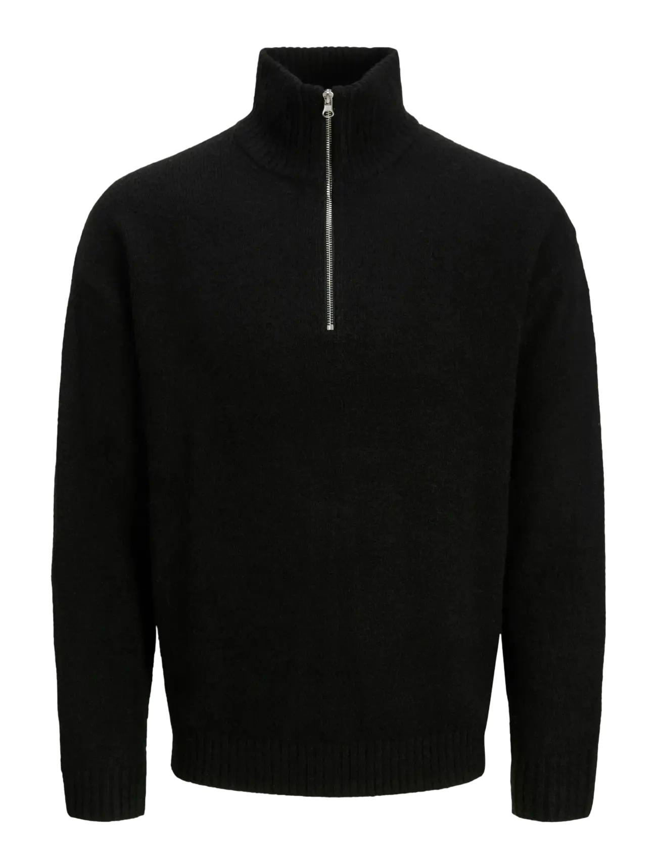 JACK & JONES Jjesoho Ollie Knit Half Zip Sn Schwarz - XL - Herren