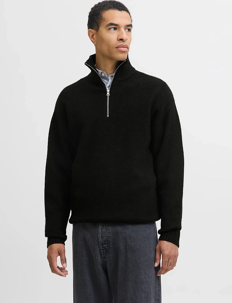 Jack & Jones - JJESOHO OLLIE KNIT HALF ZIP SN - pulls demi-zippés - black - 0