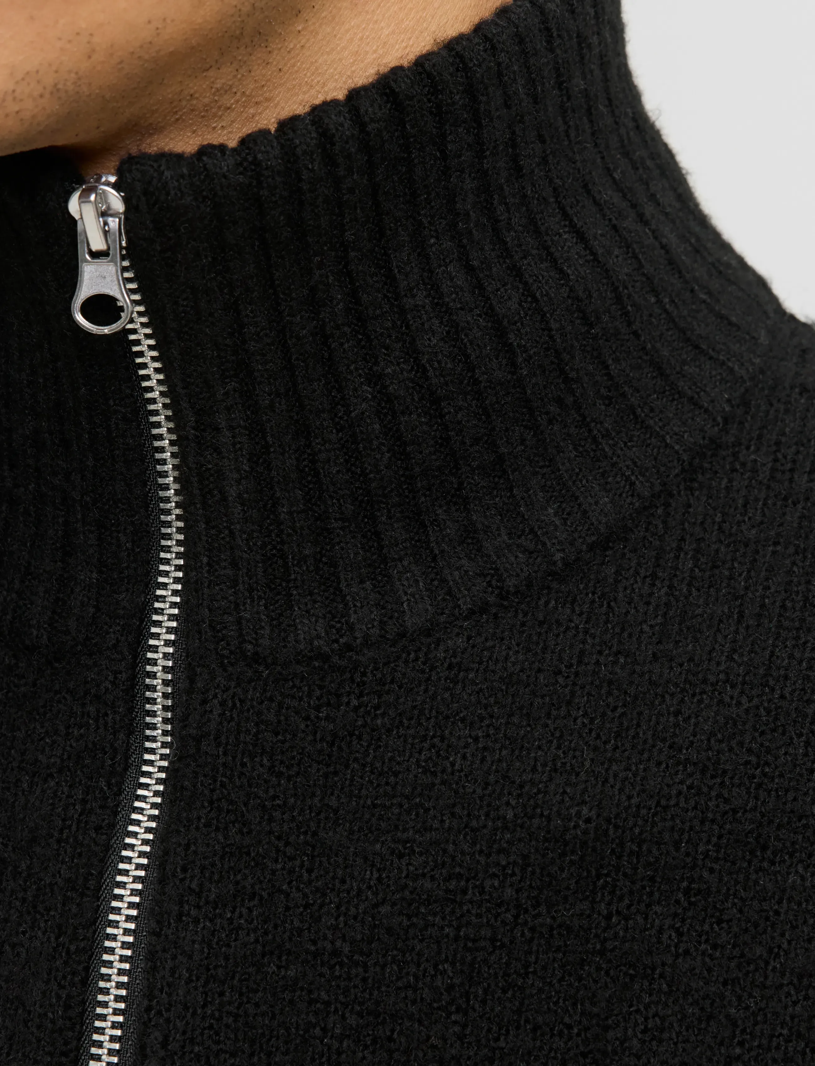 Jack & Jones - JJESOHO OLLIE KNIT HALF ZIP SN - hálfrenndar peysur - black - 5