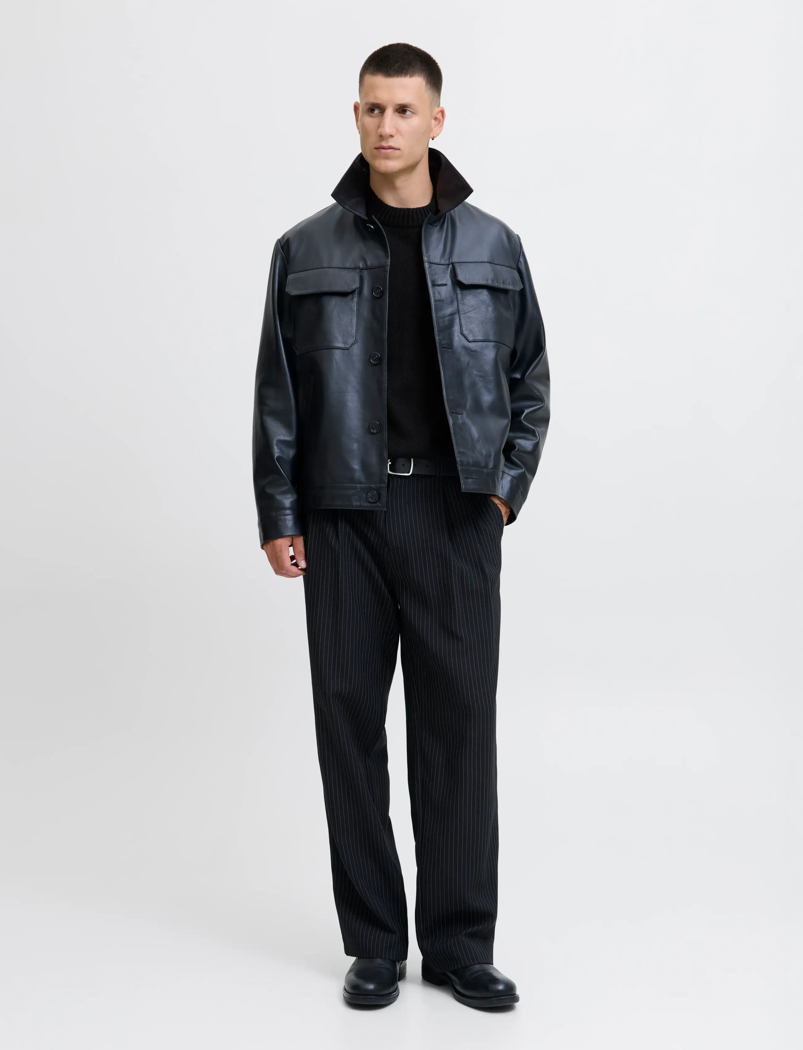 Jack & Jones - JJEURBAN JACK KNIT CREW NECK SN - rund hals - black - 4