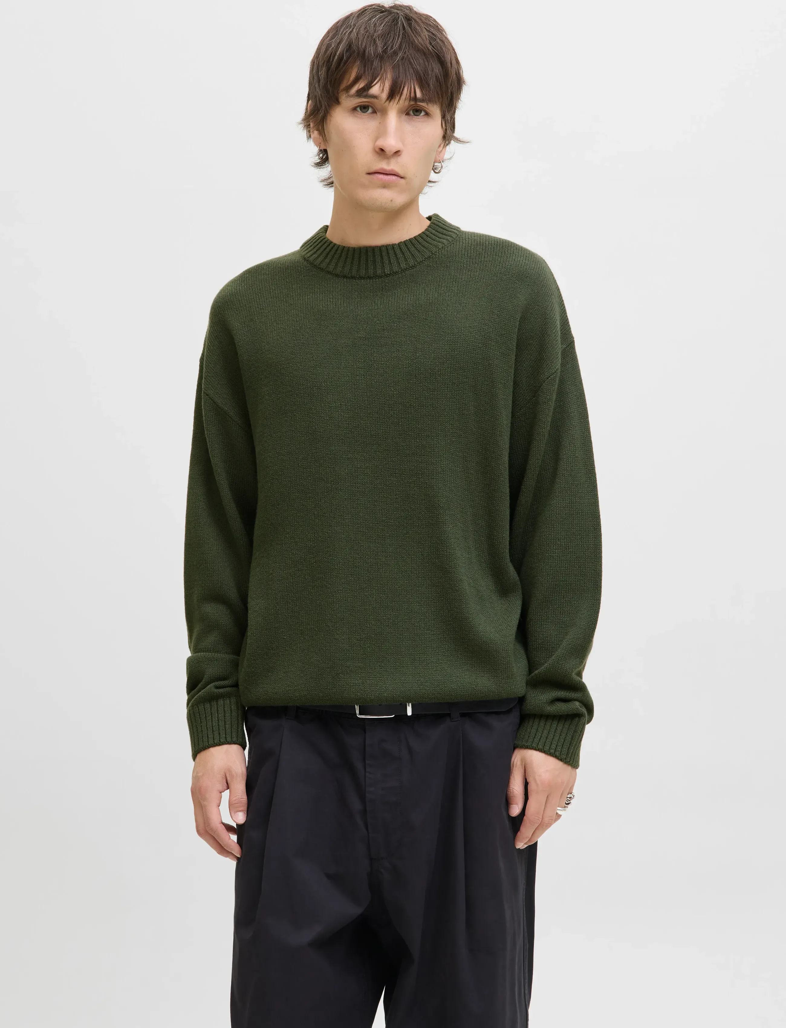 Jack & Jones Jjeurban Jack Knit Crew Neck Sn, XL, Khaki green, Strik > Runde Halse, Herre