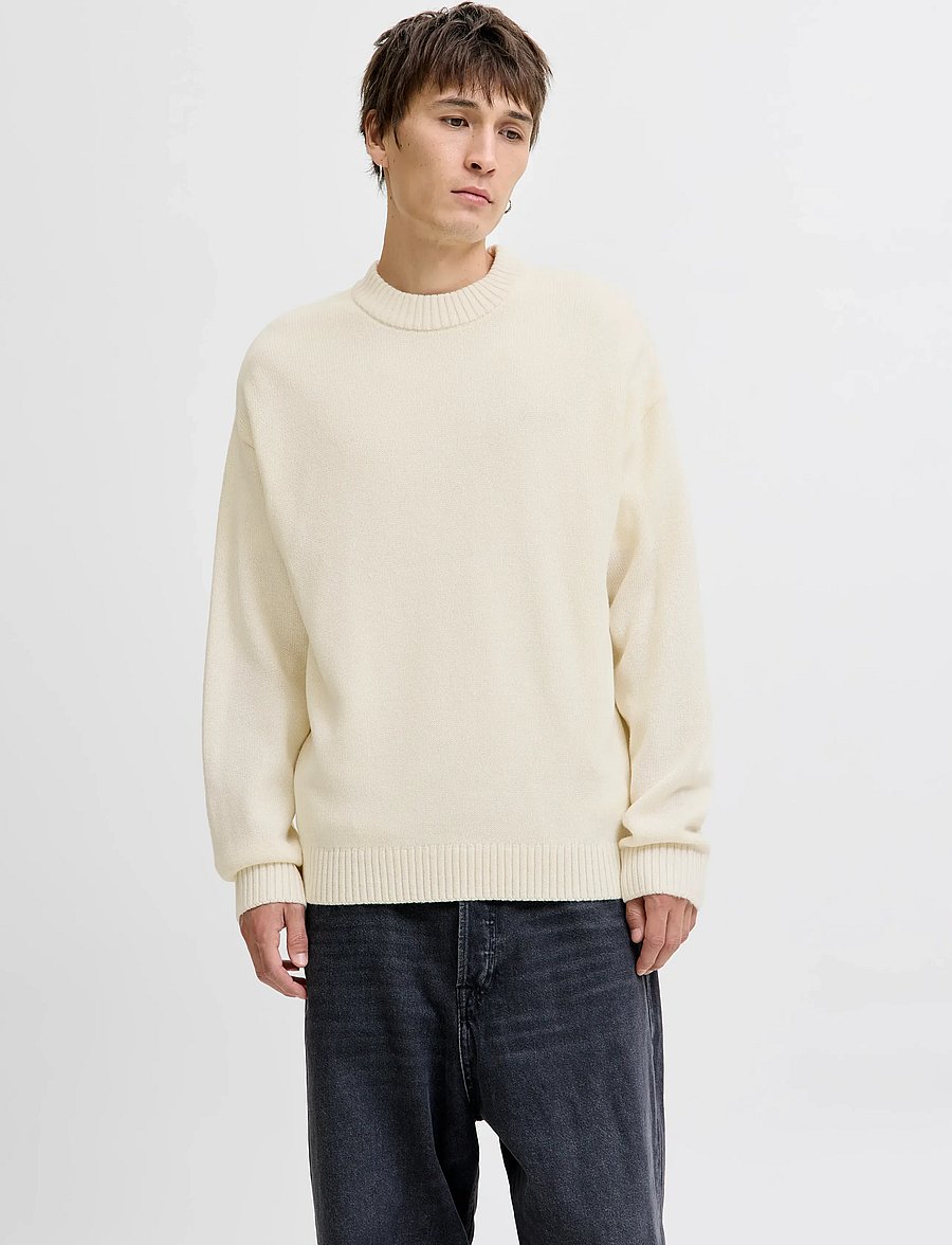 Jack & Jones - JJEURBAN JACK KNIT CREW NECK SN - round necks - sea salt - 0