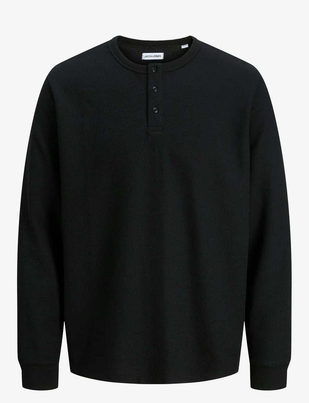 Jack & Jones - JJEDOVER HENLEY LS TEE NOOS - langärmelig - black - 1