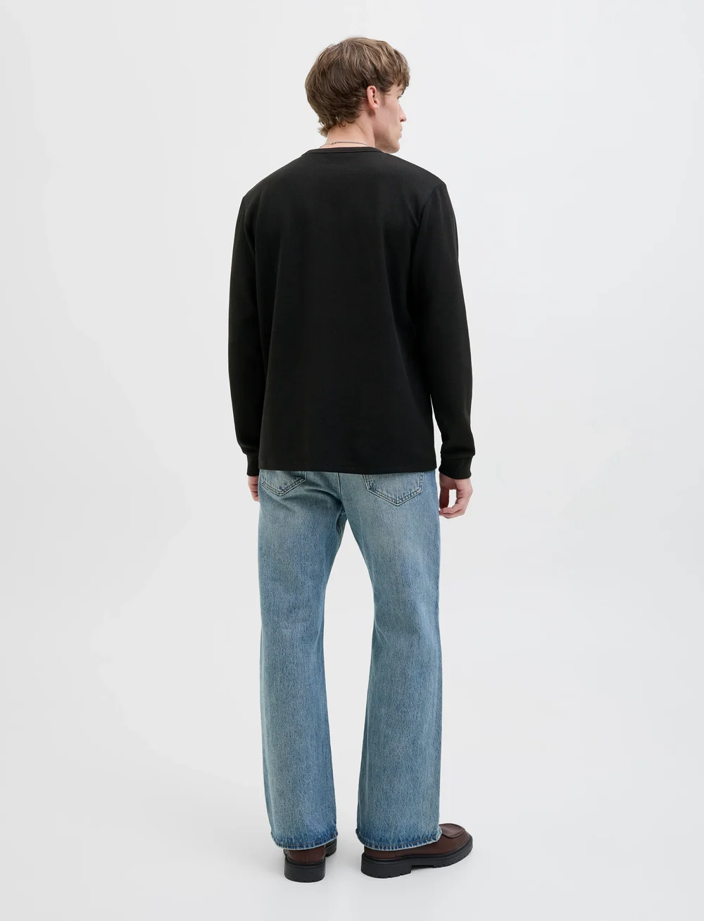 Jack & Jones - JJEDOVER HENLEY LS TEE NOOS - langärmelig - black - 2