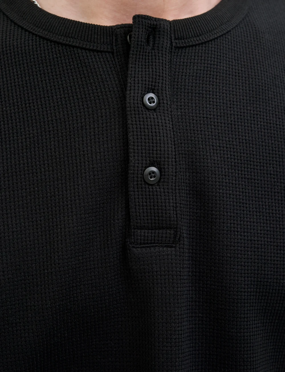 Jack & Jones - JJEDOVER HENLEY LS TEE NOOS - langärmelig - black - 3