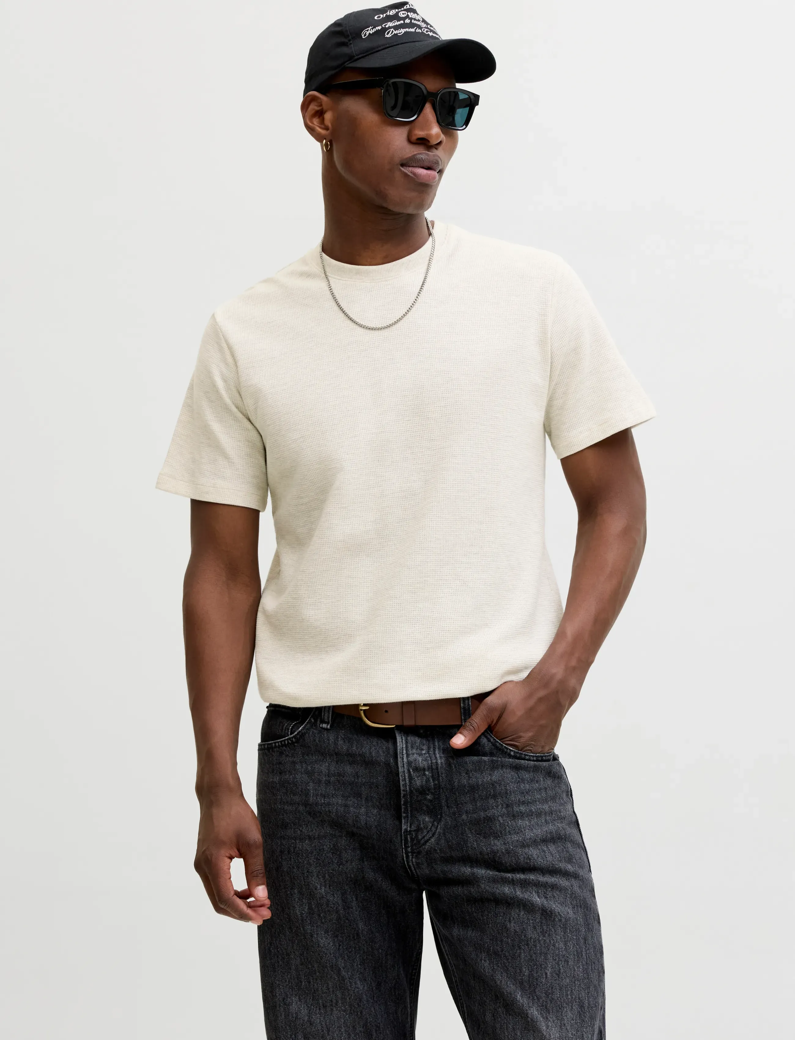 Jack & Jones JJEAUSTIN TEE SS NOOS - Riided - ANTIQUE WHITE / cream