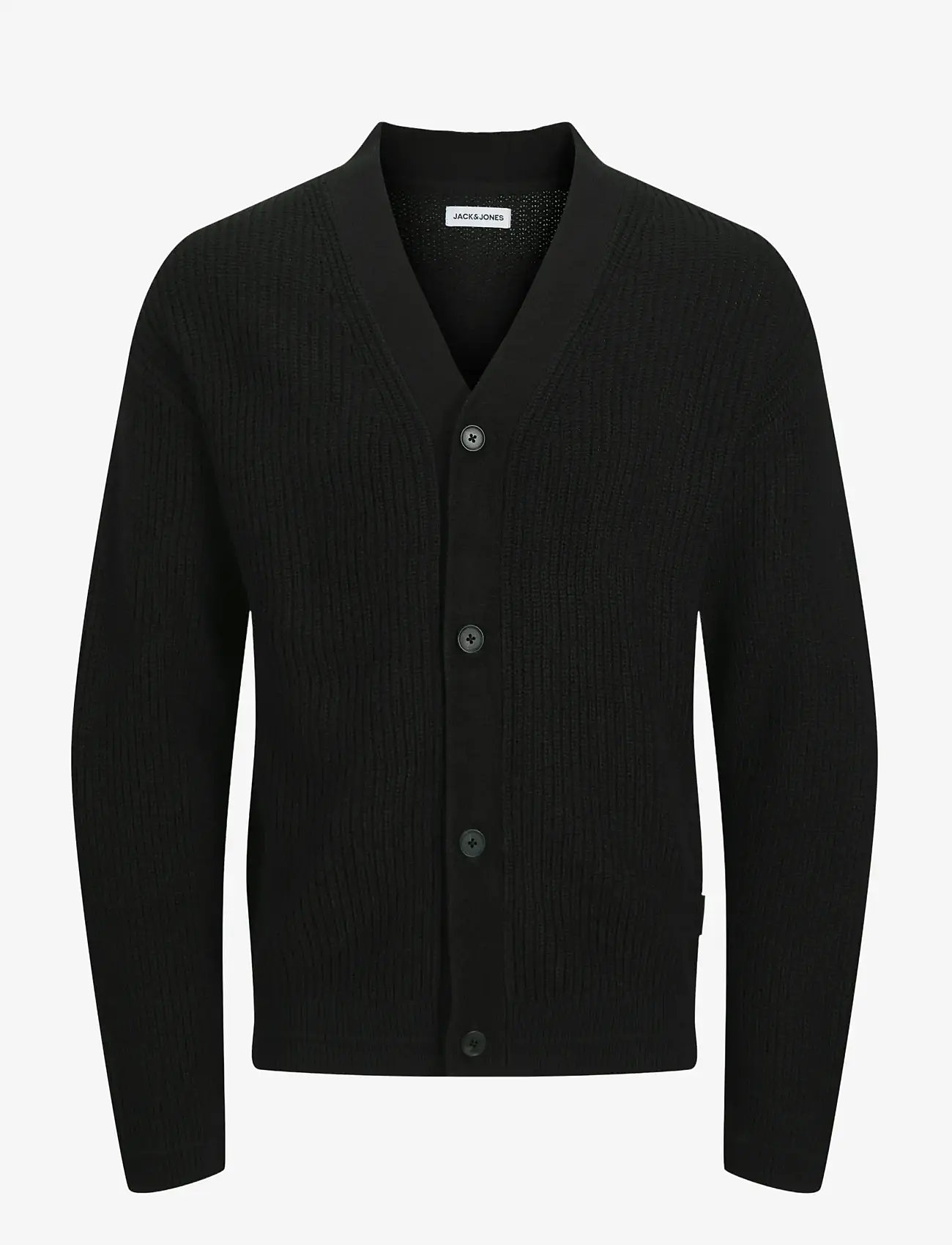 Jack & Jones - JJCONNOR KNIT V-NECK CARDIGAN - cardigans - black - 1
