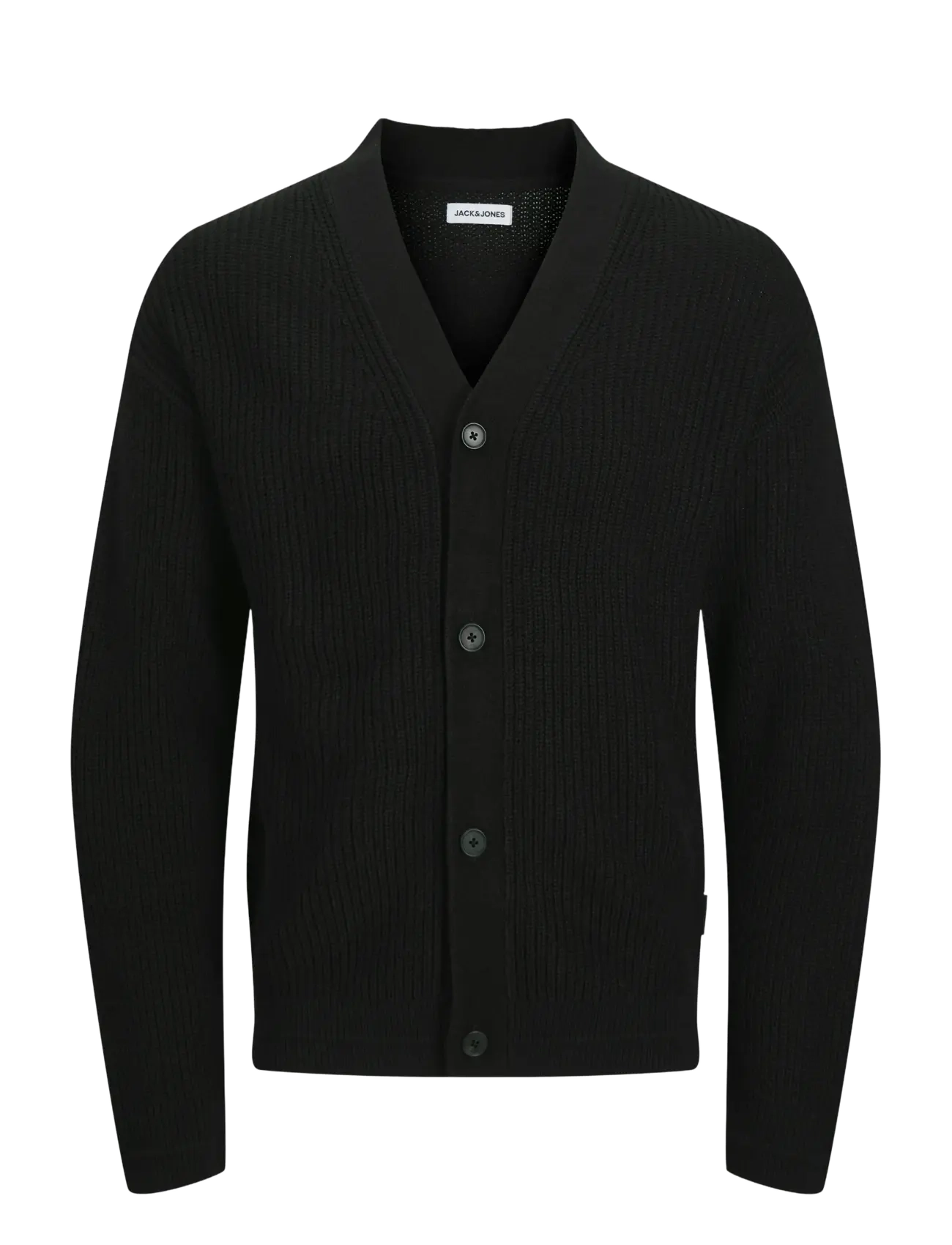 Jack & Jones JJCONNOR KNIT V-NECK CARDIGAN - Jack & Jones - BLACK / black