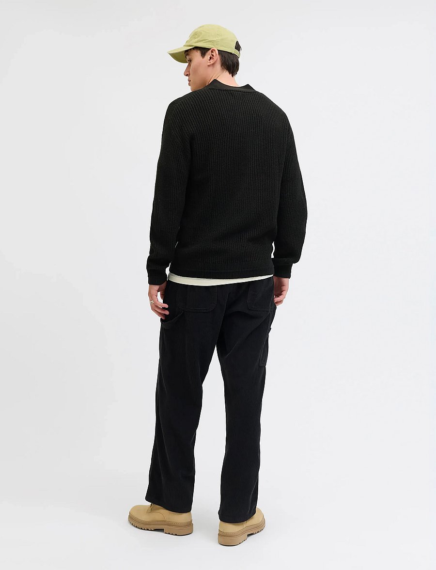Jack & Jones - JJCONNOR KNIT V-NECK CARDIGAN - cardigans - black - 2