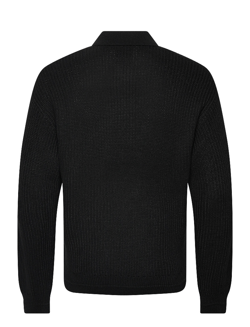 Jack & Jones - JJKAITO KNIT POLO BF - trikotažiniai polo marškinėliai ilgomis rankovėmis - black - 2