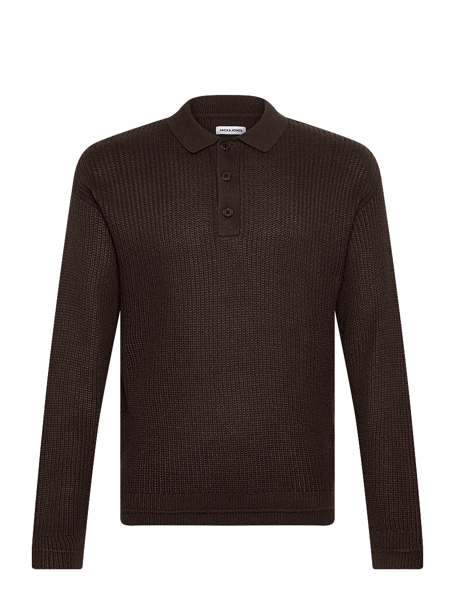 Jack & Jones - JJKAITO KNIT POLO BF - langärmelige gestrickte polohemden - delicioso - 1