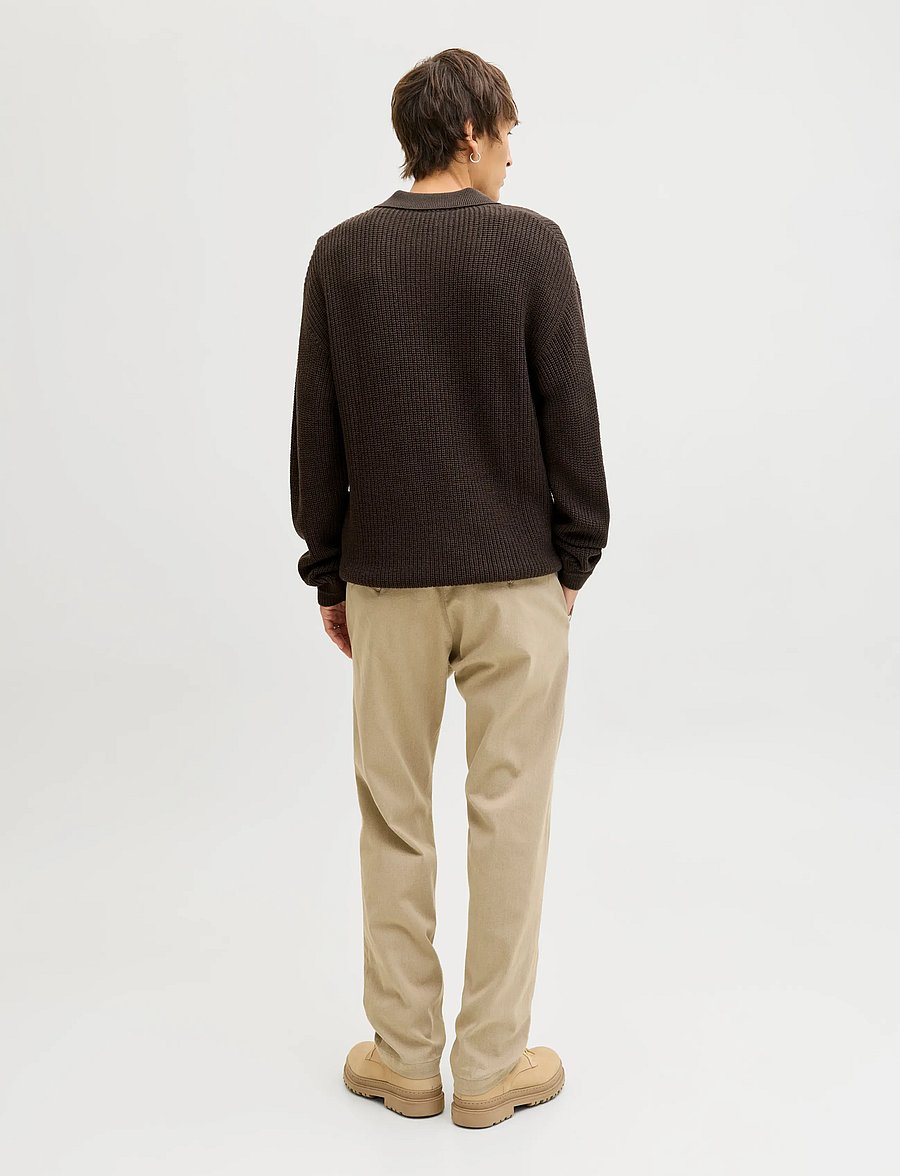 Jack & Jones - JJKAITO KNIT POLO BF - langärmelige gestrickte polohemden - delicioso - 3