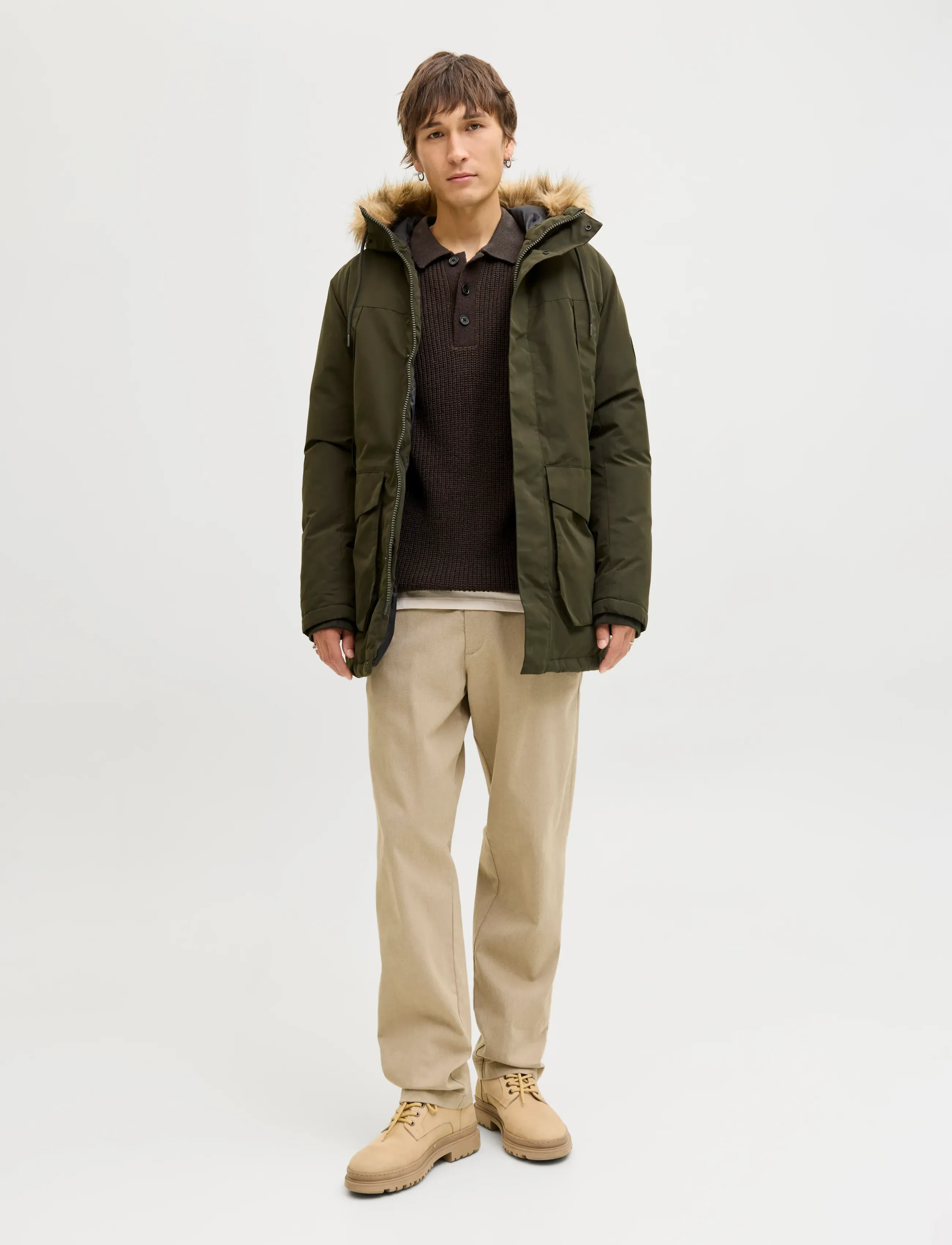 Jack & Jones - JJKAITO KNIT POLO BF - langärmelige gestrickte polohemden - delicioso - 4