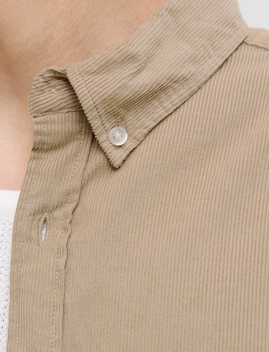 Jack & Jones - JJECLASSIC CORD SHIRT L/S SN - velvetiniai marškiniai - crockery - 3