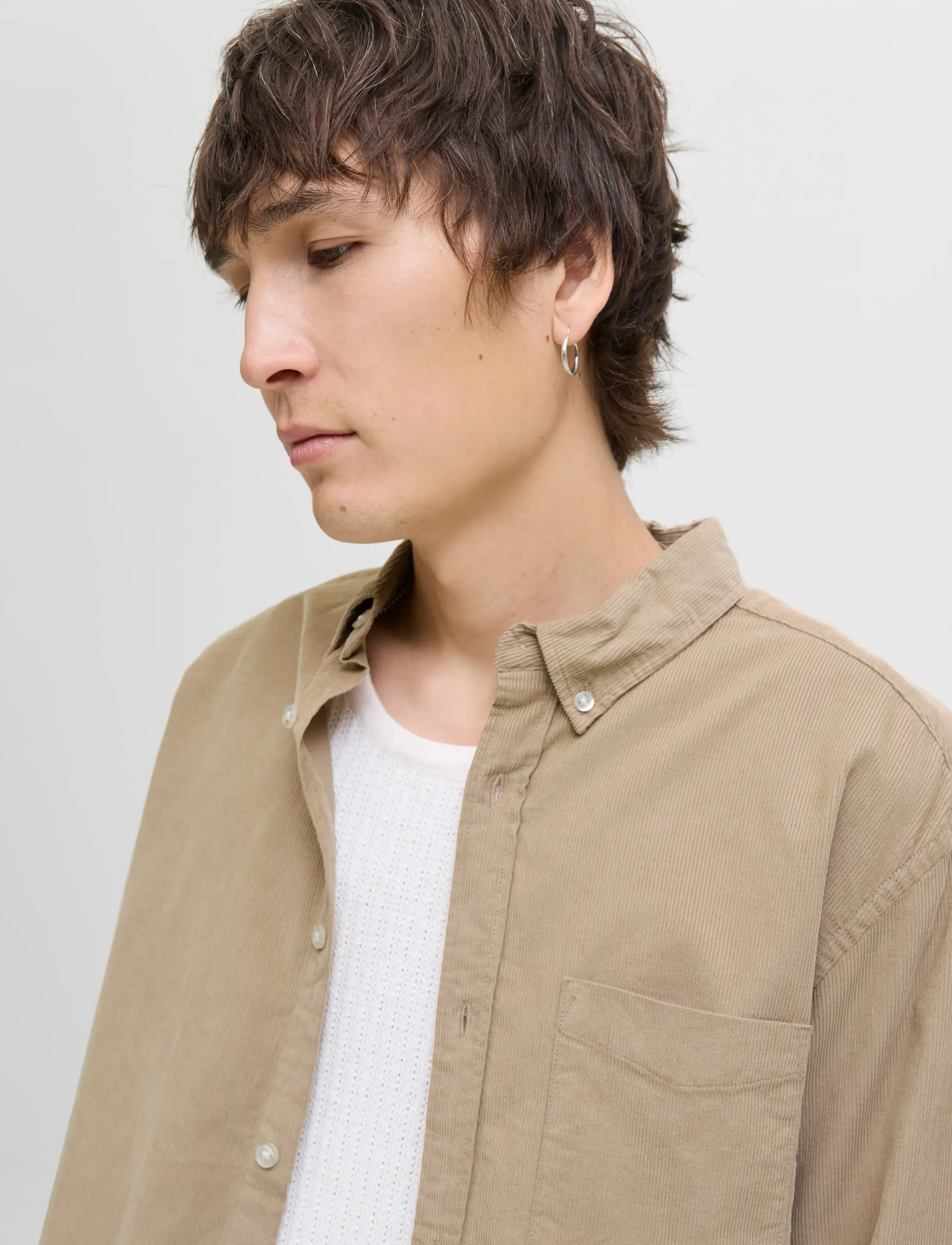 Jack & Jones - JJECLASSIC CORD SHIRT L/S SN - fløjlsskjorter - crockery - 4
