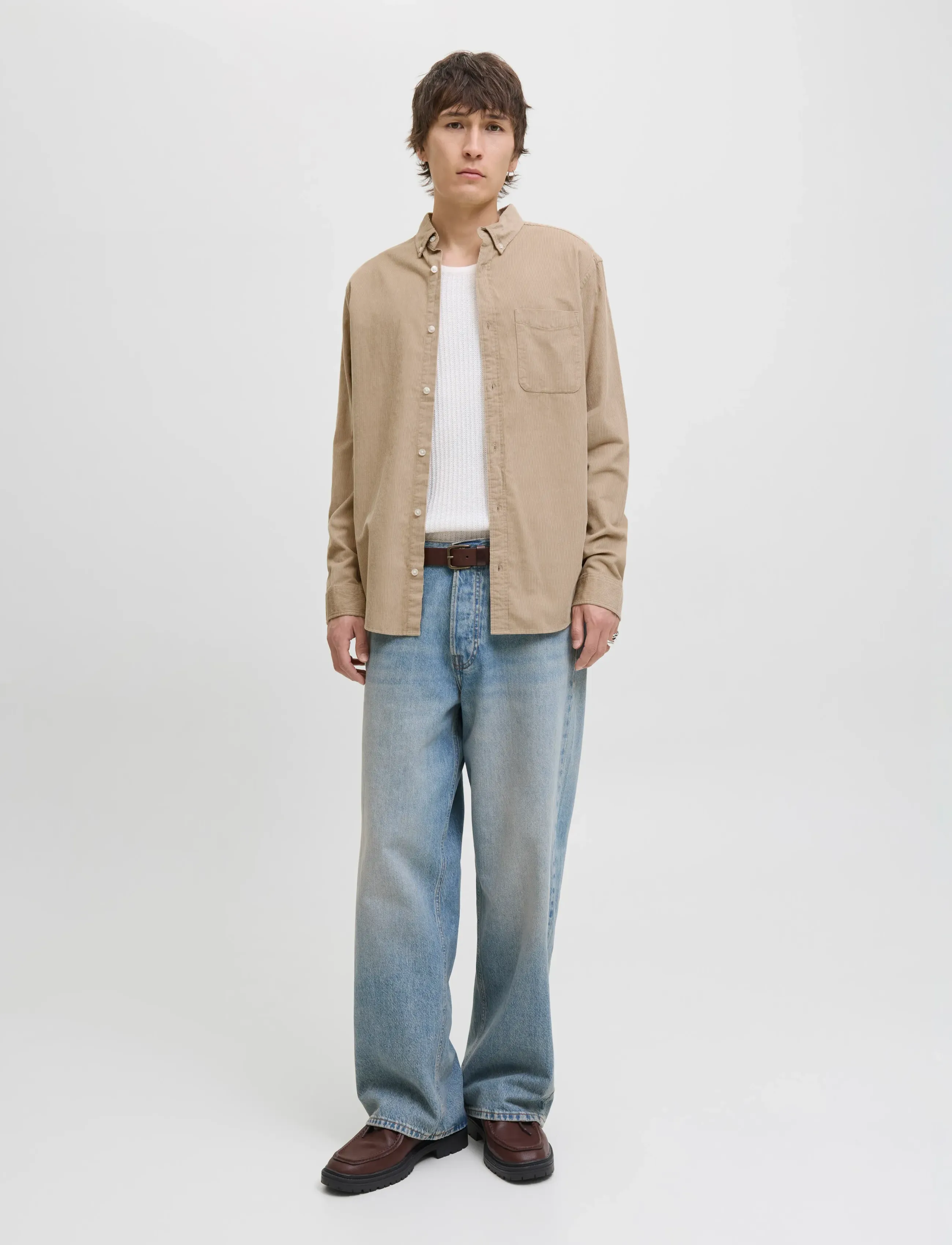 Jack & Jones - JJECLASSIC CORD SHIRT L/S SN - fløjlsskjorter - crockery - 5