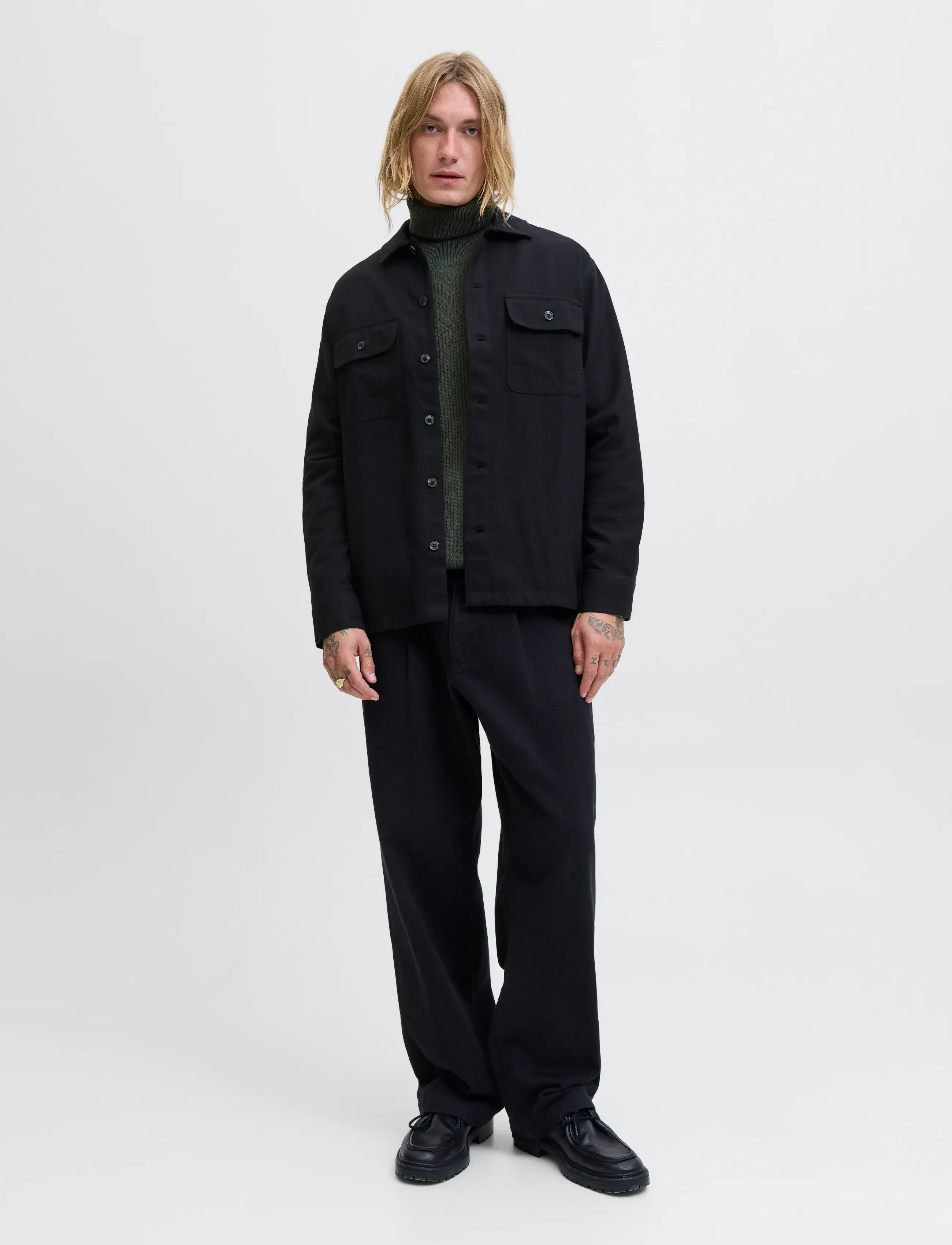 Jack & Jones JJECHARGE OVERSHIRT LS NOOS - Streetstyle - BLACK / black