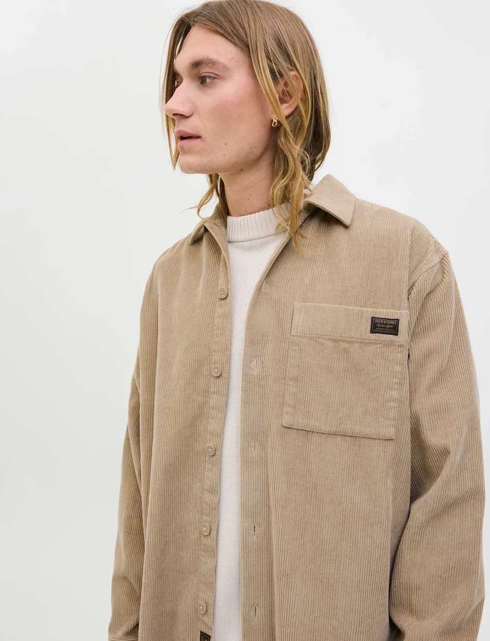 Jack & Jones - JJCORDUROY OVERSHIRT L/S - fløjlsskjorter - crockery - 5