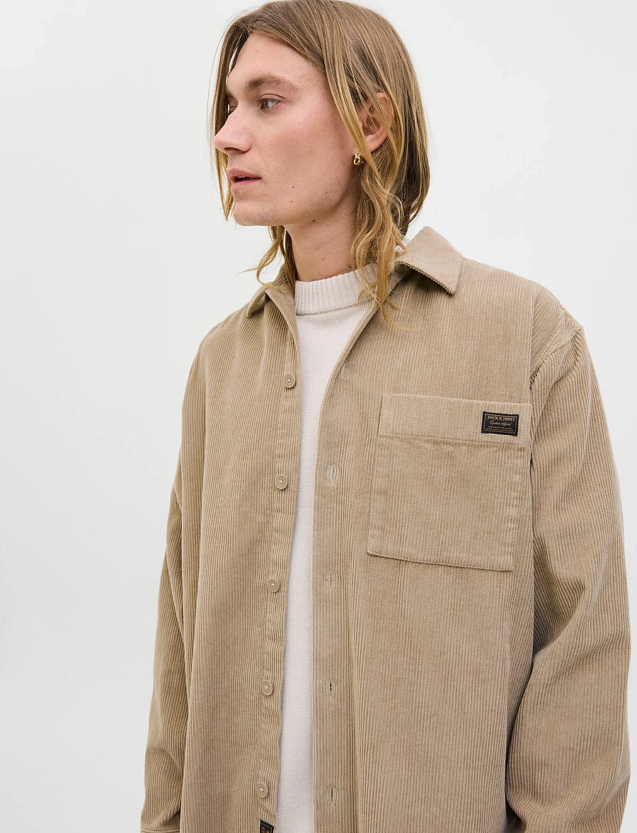 Jack & Jones - JJCORDUROY OVERSHIRT L/S - fløjlsskjorter - crockery - 5
