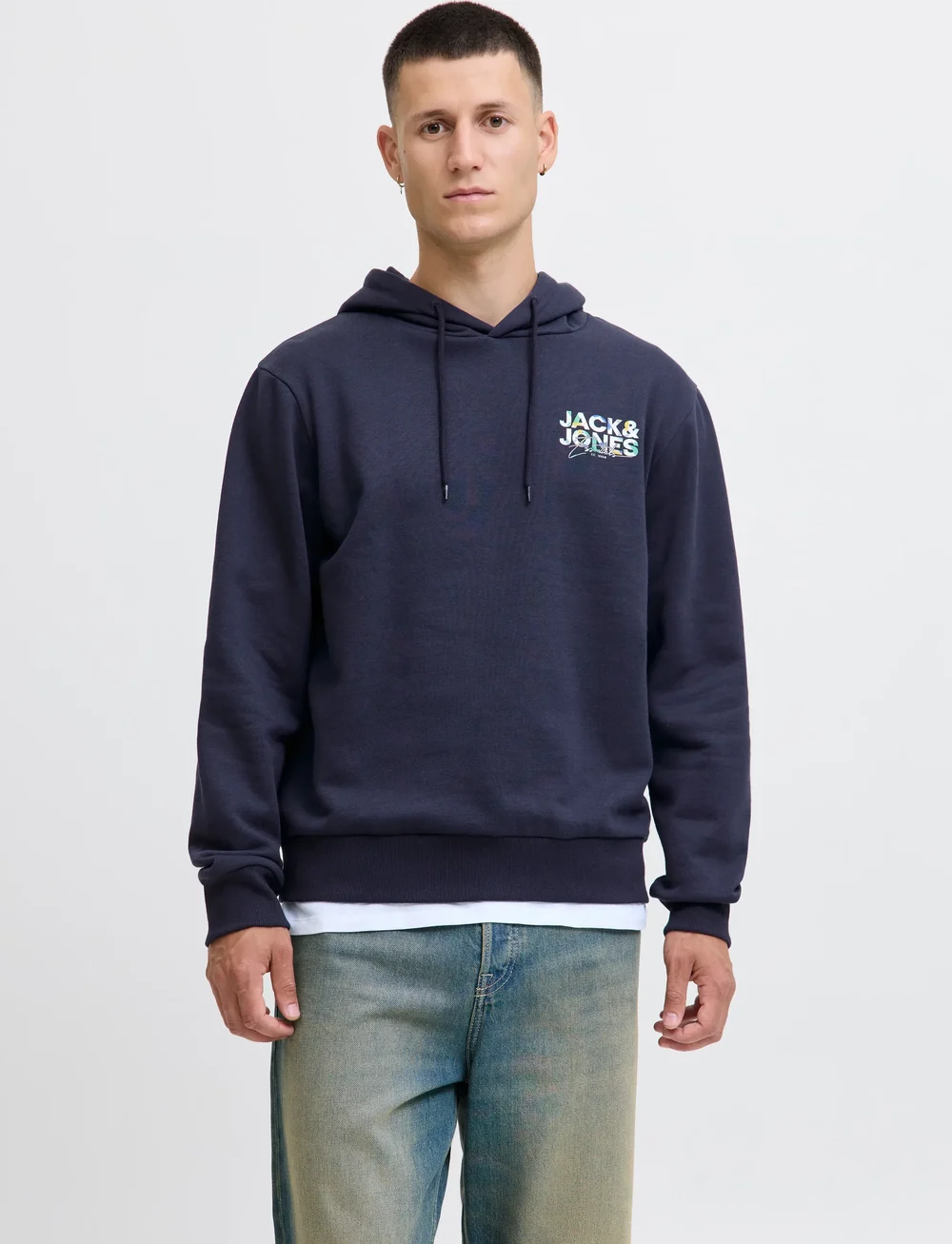 Jack & Jones - JJGEPLAS SWEAT HOOD LN - hoodies - sky captain - 3