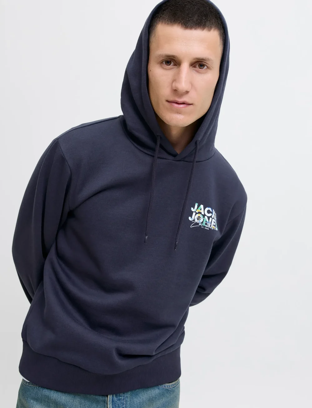 Jack & Jones - JJGEPLAS SWEAT HOOD LN - hoodies - sky captain - 4