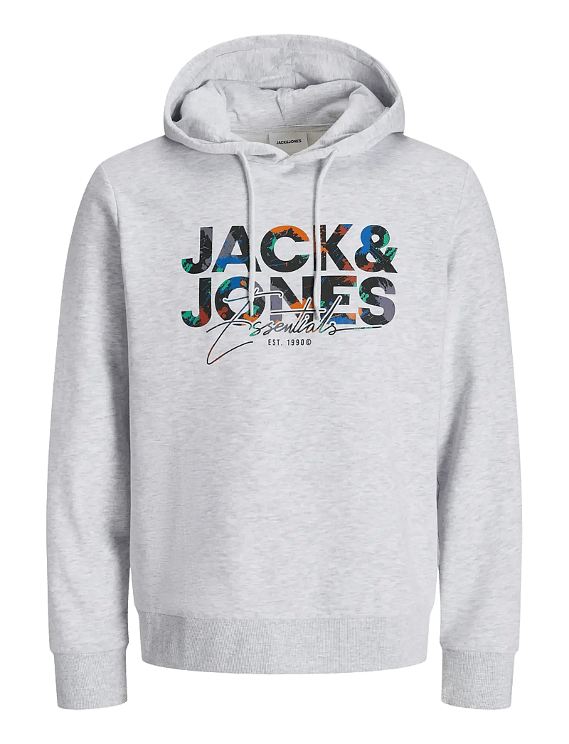 Jack & Jones - JJGEPLAS SWEAT HOOD LN - hettupeysur - white melange - 1
