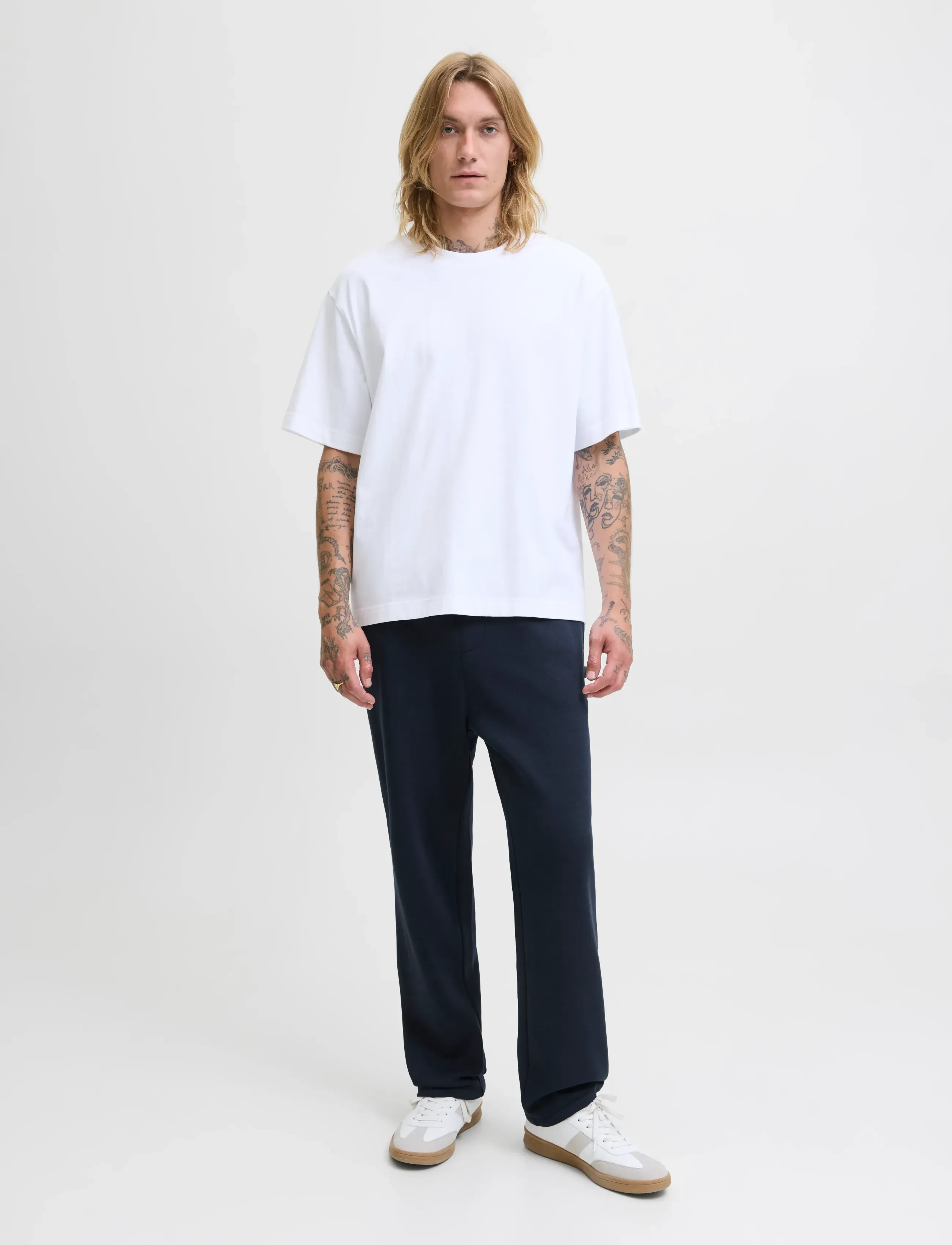 Jack & Jones - JPSTKANE BRADLEY UNCUFFED SWT PANTS NOOS - kollektioner - navy blazer - 5
