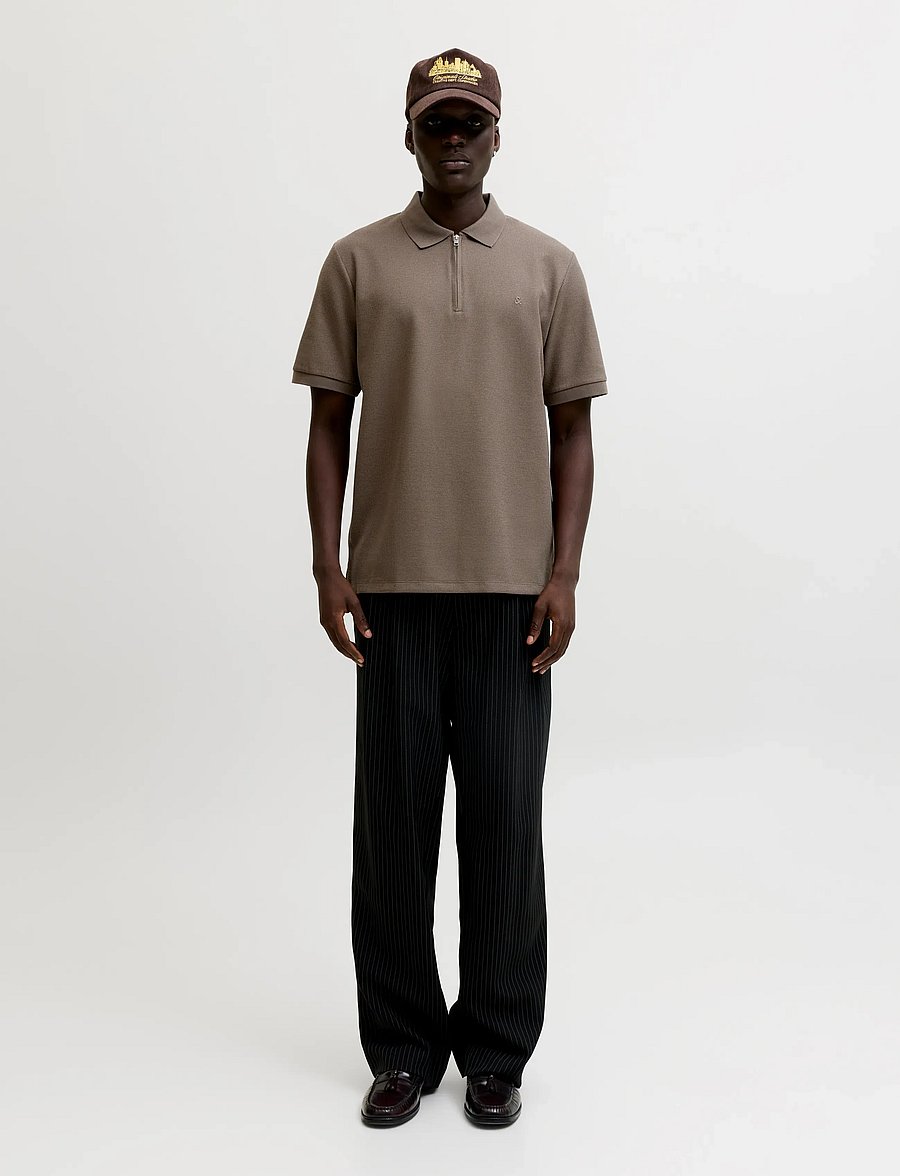 Jack & Jones - JJEAUSTIN ZIP POLO SS NOOS - short-sleeved polos - falcon - 3
