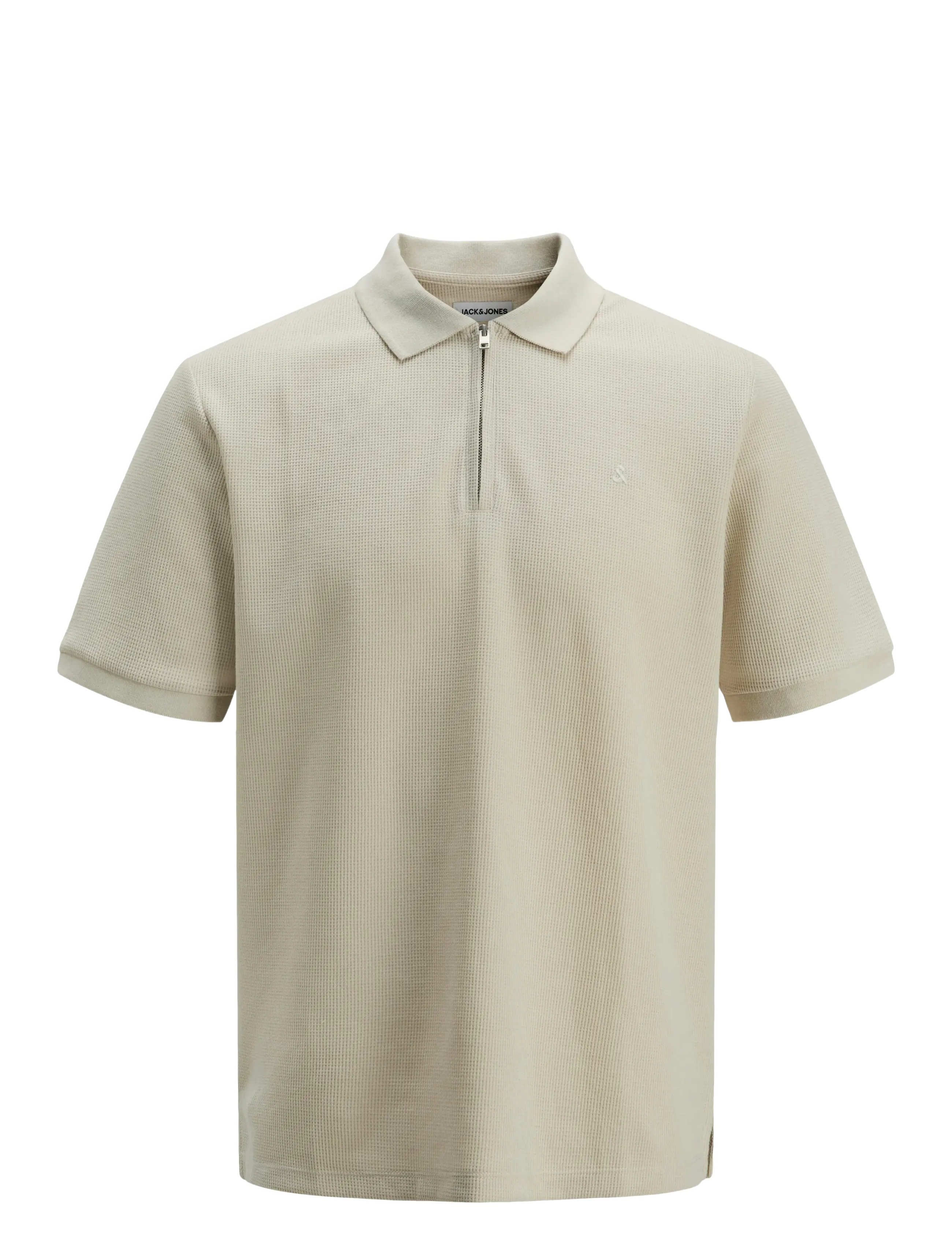 Jack & Jones JJEAUSTIN ZIP POLO SS NOOS - Poloer - MOONBEAM / beige