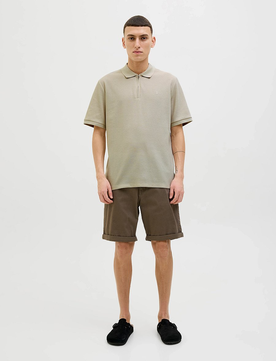 Jack & Jones - JJEAUSTIN ZIP POLO SS NOOS - kurzärmelig - moonbeam - 0