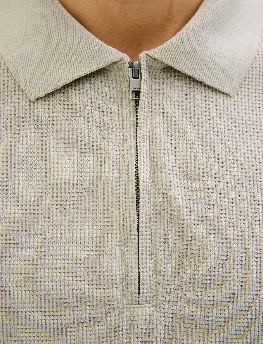 Jack & Jones - JJEAUSTIN ZIP POLO SS NOOS - kurzärmelig - moonbeam - 3