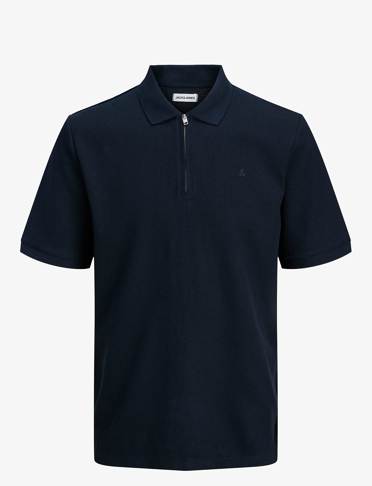 Jack & Jones - JJEAUSTIN ZIP POLO SS NOOS - kortærmede poloer - navy blazer - 1
