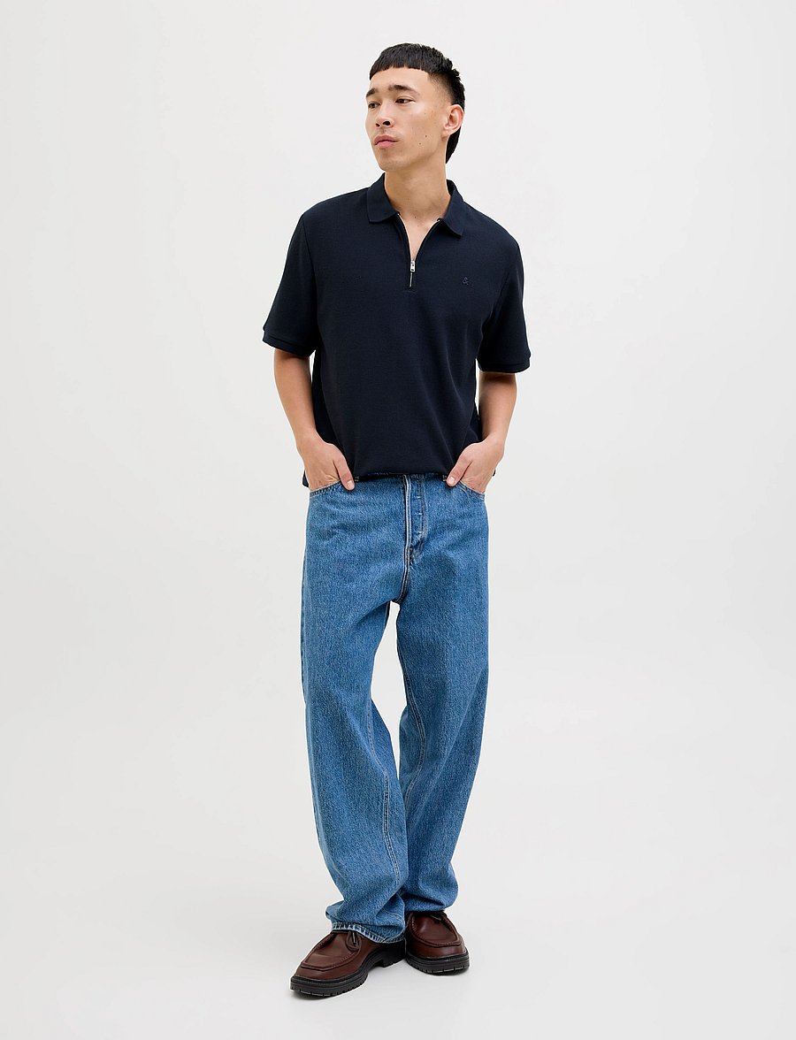 Jack & Jones - JJEAUSTIN ZIP POLO SS NOOS - lühikeste varrukatega polod - navy blazer - 4