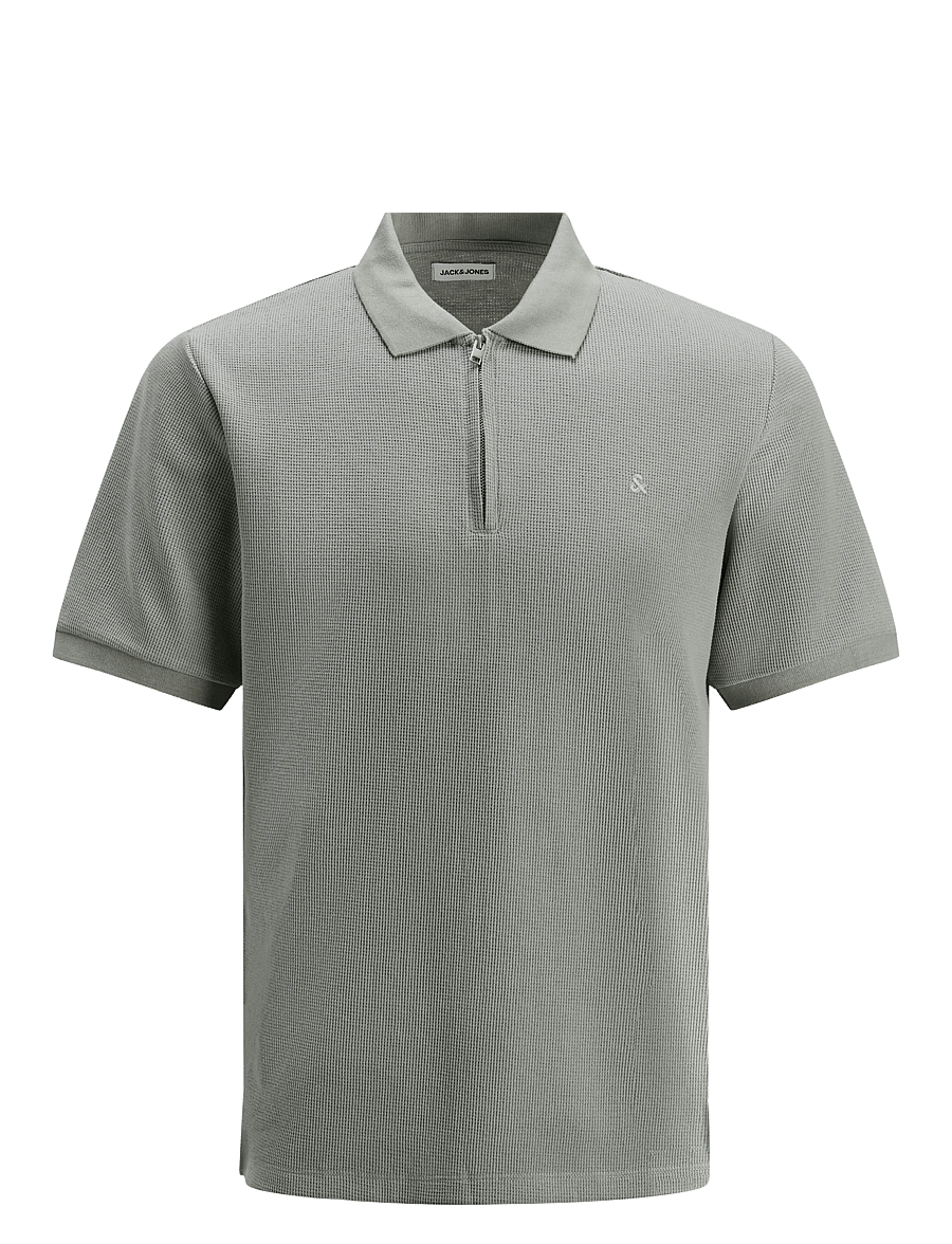 Jack & Jones - JJEAUSTIN ZIP POLO SS NOOS - kurzärmelig - ultimate grey - 1