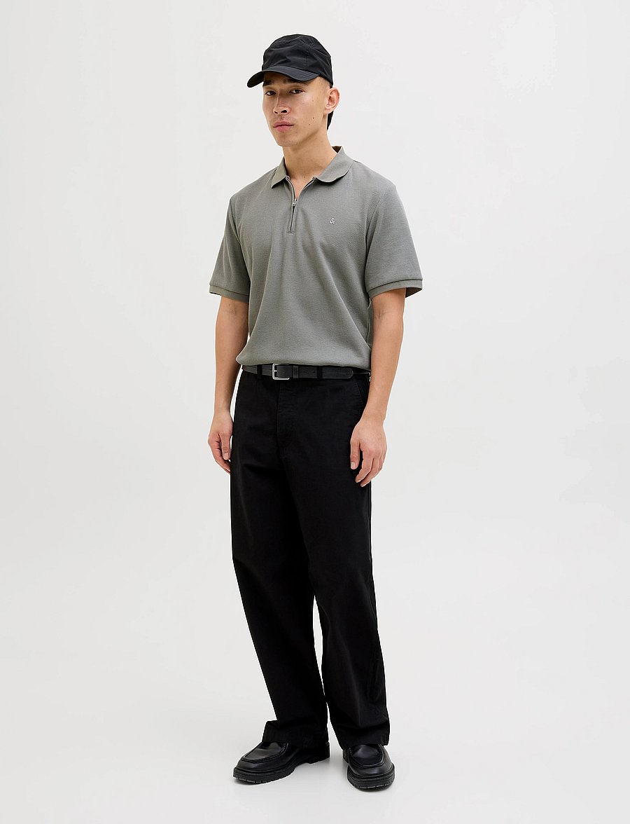 Jack & Jones - JJEAUSTIN ZIP POLO SS NOOS - kurzärmelig - ultimate grey - 3