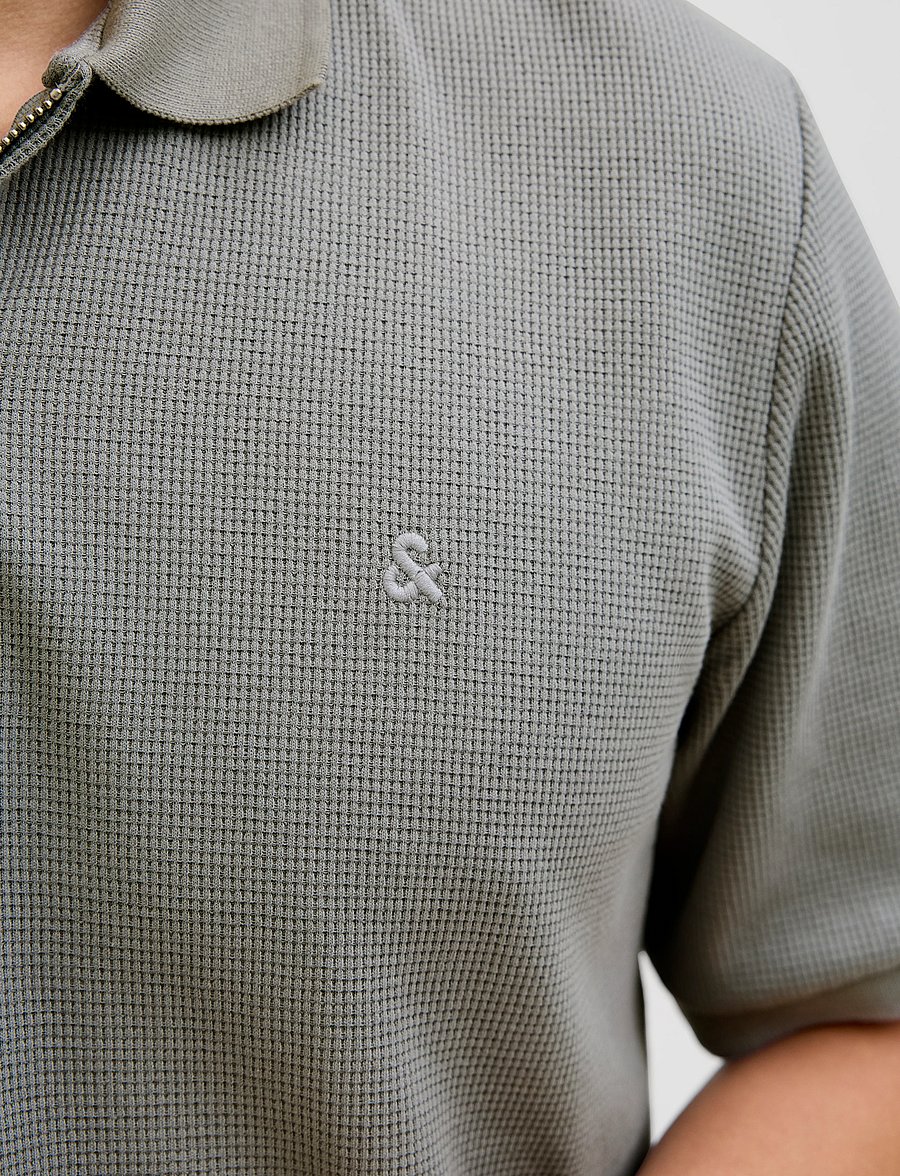 Jack & Jones - JJEAUSTIN ZIP POLO SS NOOS - kurzärmelig - ultimate grey - 4