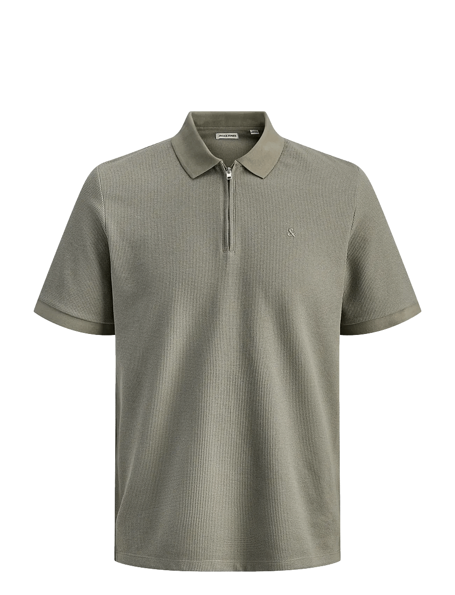 Jack & Jones - JJEAUSTIN ZIP POLO SS NOOS - short-sleeved polos - vetiver - 1