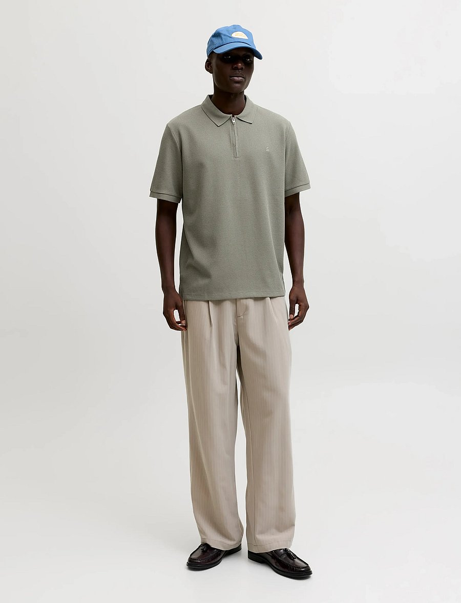 Jack & Jones - JJEAUSTIN ZIP POLO SS NOOS - short-sleeved polos - vetiver - 3