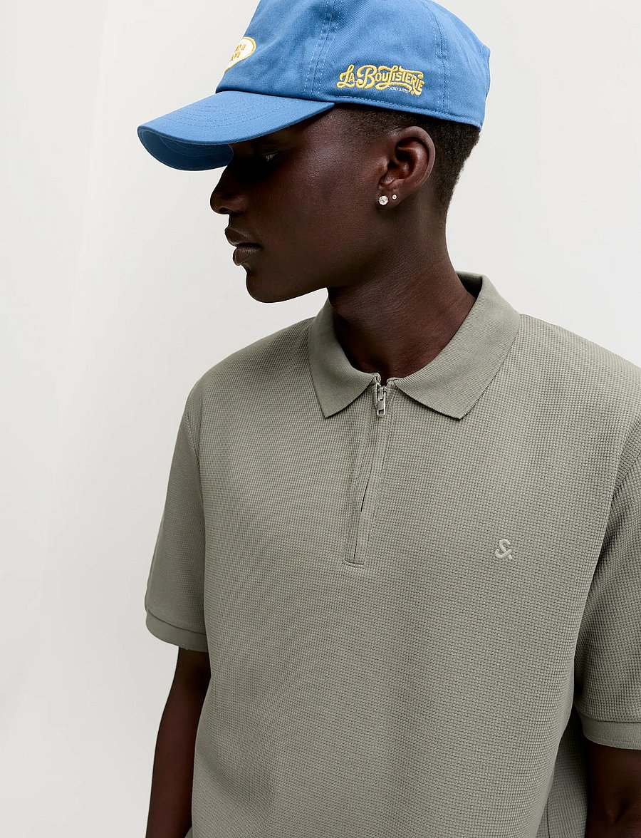Jack & Jones - JJEAUSTIN ZIP POLO SS NOOS - short-sleeved polos - vetiver - 5